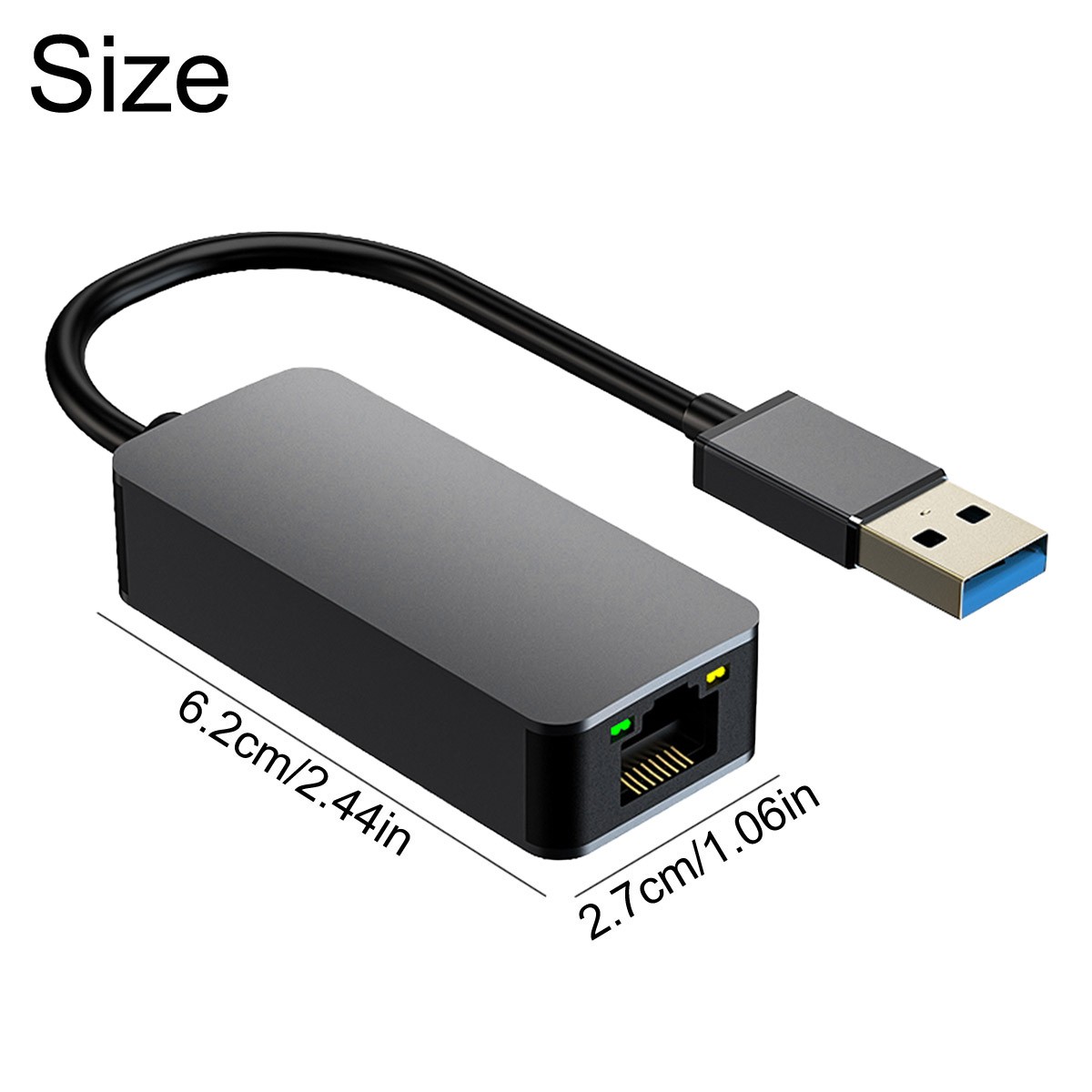 New 2500Mbps USB 3.0 To RJ45 2.5G Ethernet Gigabit Lan Network Adapter Converter