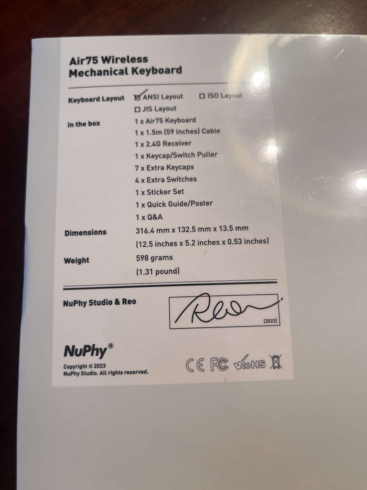 NuPhy Air75 V2 Wireless Mechanical Keyboard New Factory Sealed