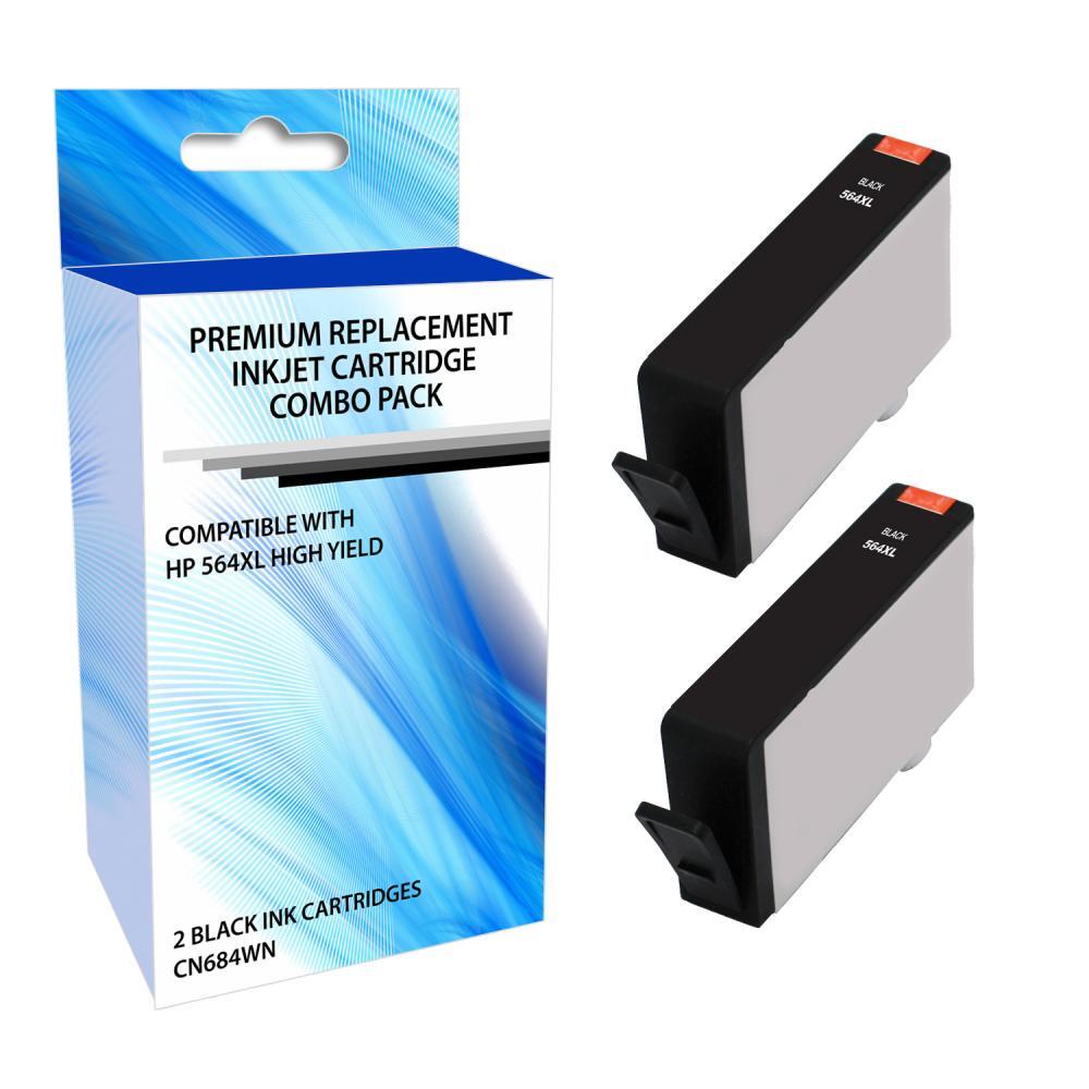 CR302BC-ER HP 564XL High Yield Black Ink Cartridge 2 Pack for HP Photosmart 5510