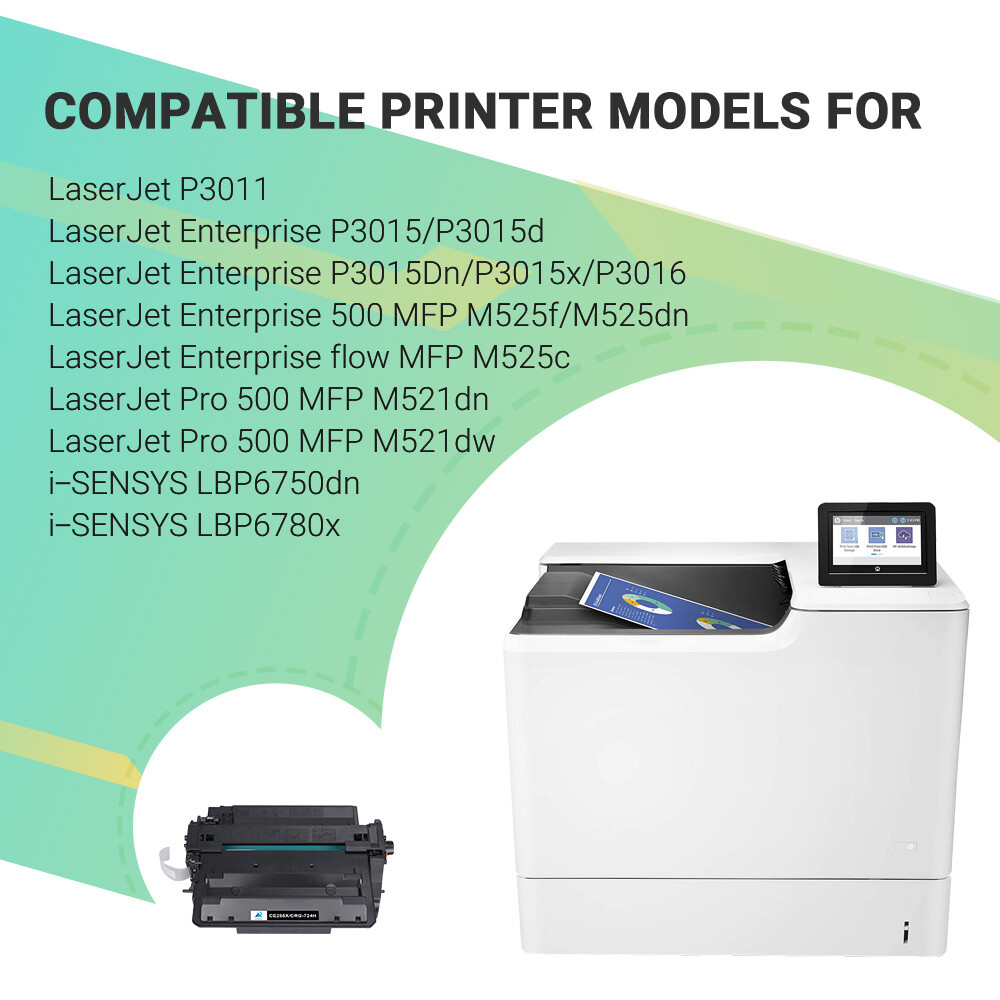 10PK CE255X 55X Toner Compatible With HP Laserjet MFP M525F M525C P3011 P3015X