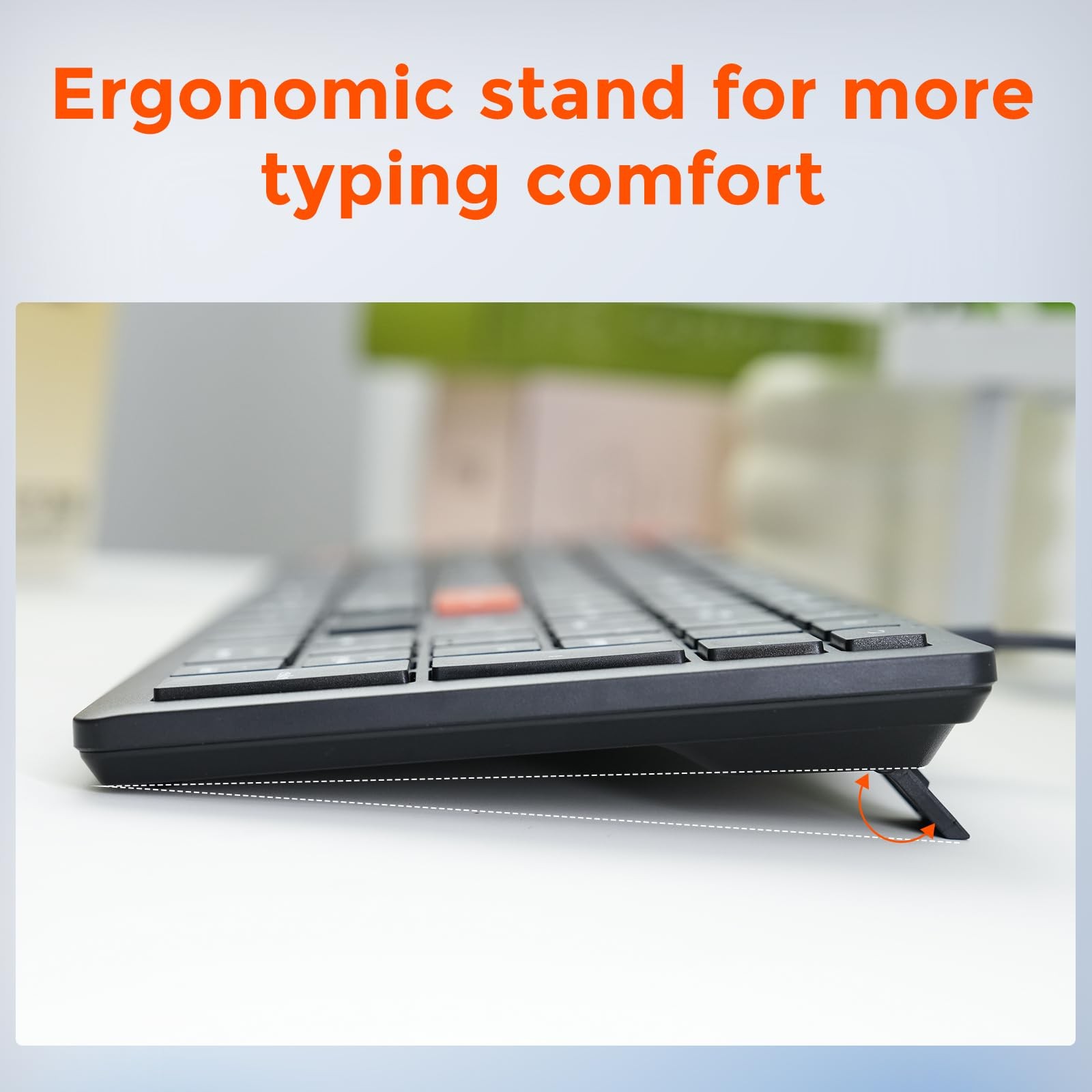 Wireless Rechargeable Full Size Keyboard 4Device 2.4G+BT For Win 11/10
