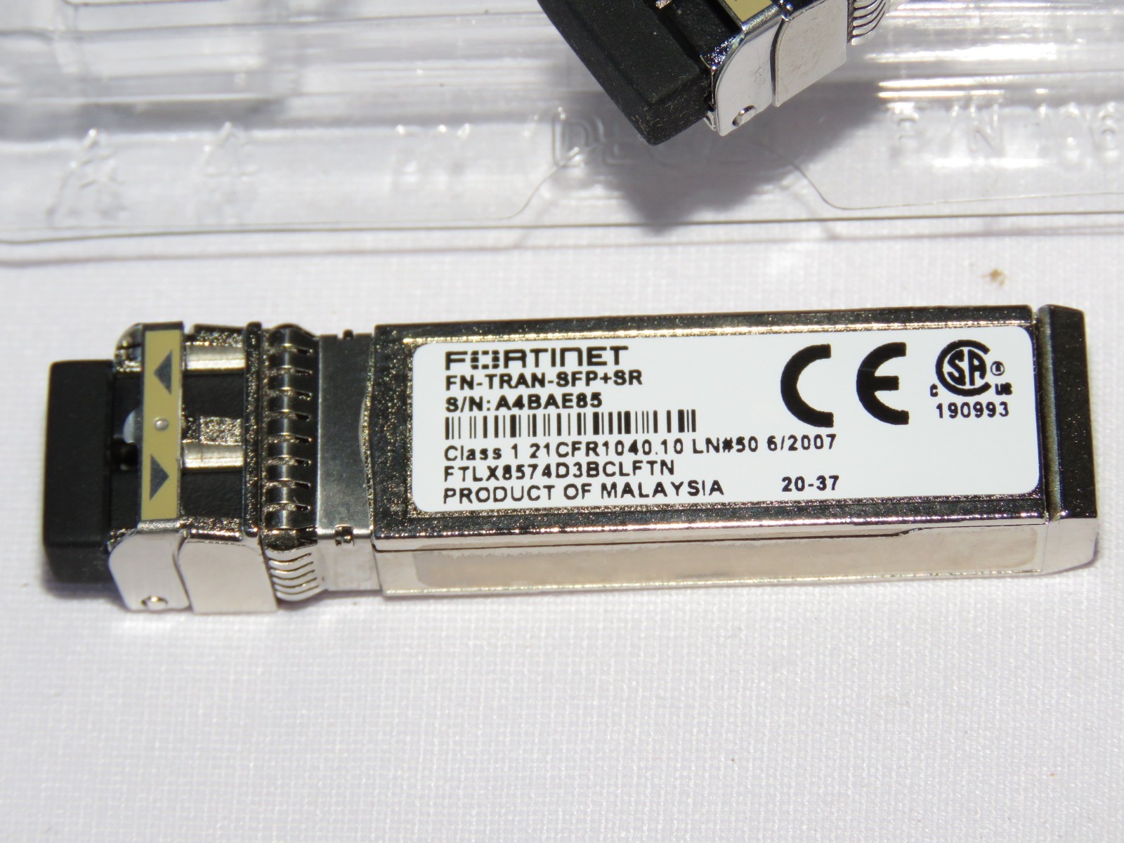 2Pcs Fortinet Transceiver Module FN-TRAN-SFP+SR SFP-10G-SR-85C Up to 550m 10Gbps