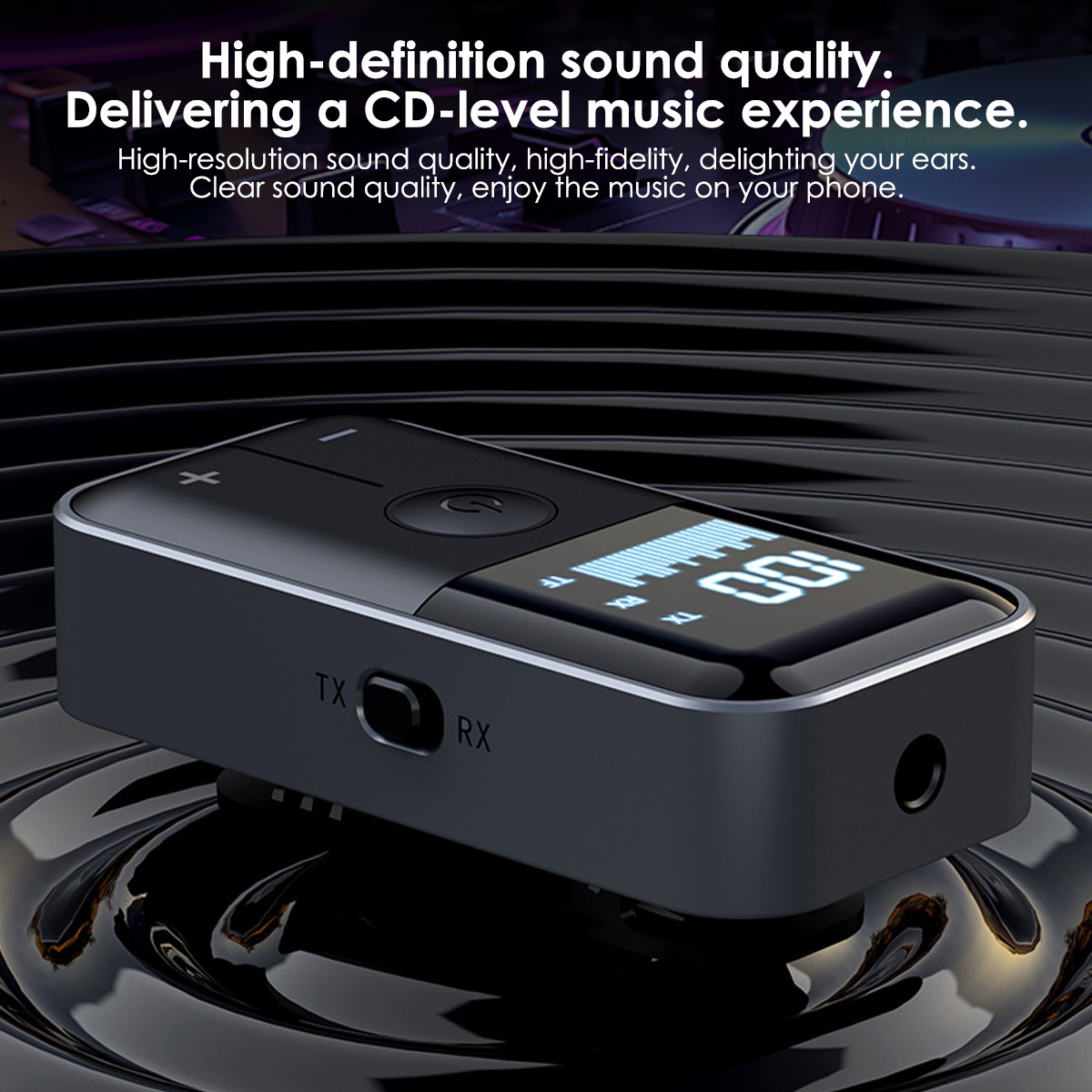 Wireless Audio Transmitter Receiver Car Home Lapel Clip Bluetooth 5.4 Adapter