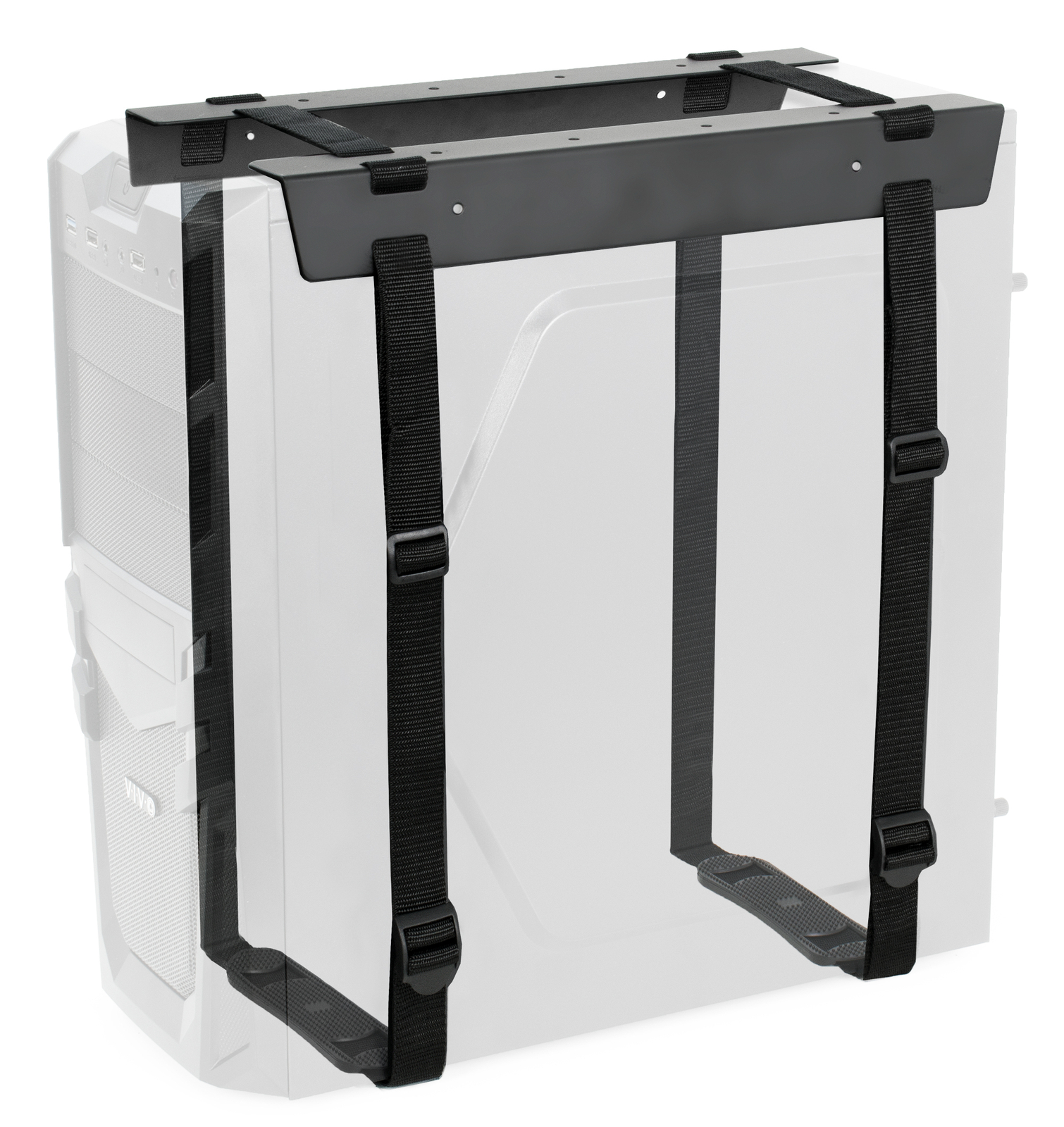 VIVO Black Under-Desk PC Adjustable Strap Mount | Computer Case Holder