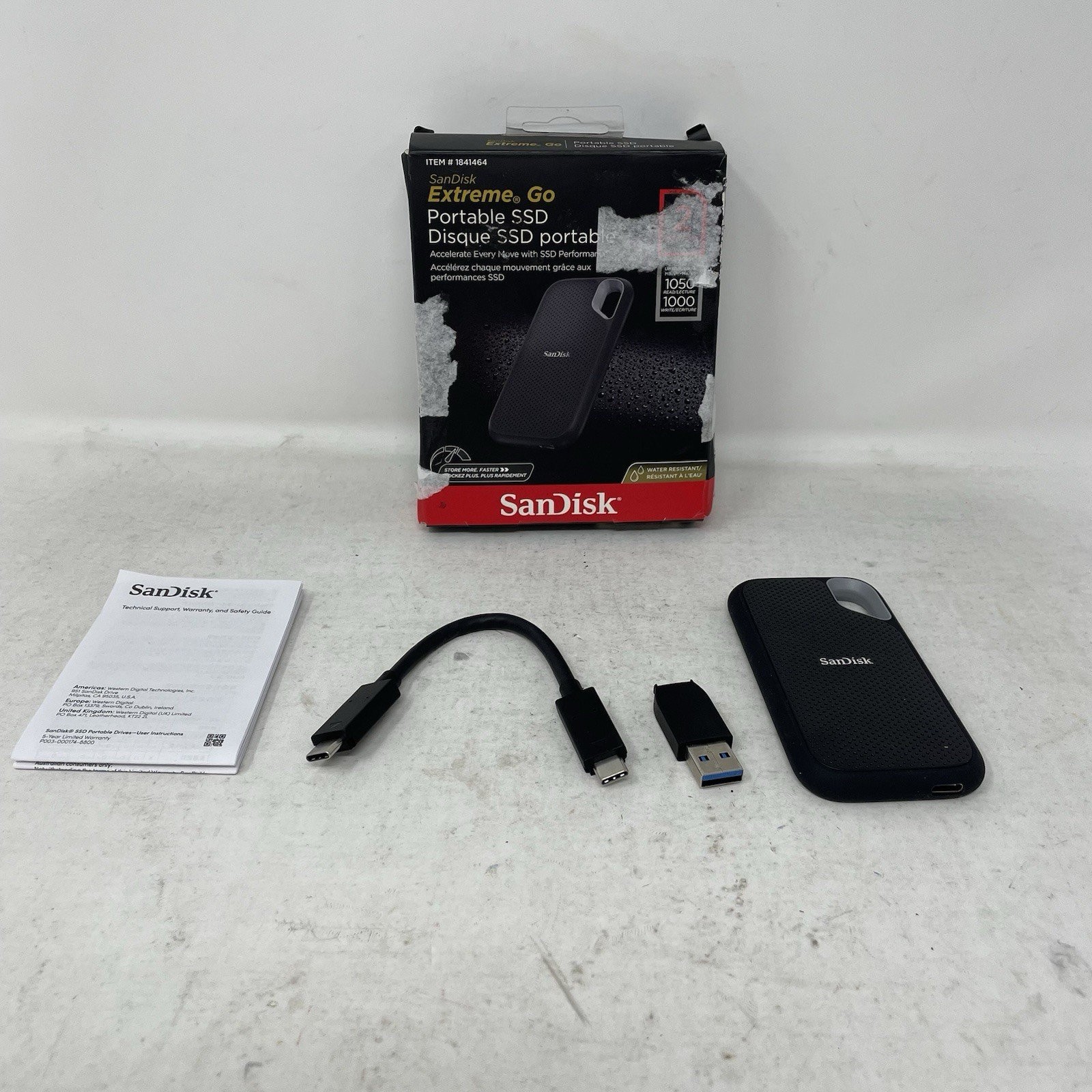 SanDisk 2TB NVMe Extreme Go Portable External SSD USB 3.2 Gen 2 USB-C