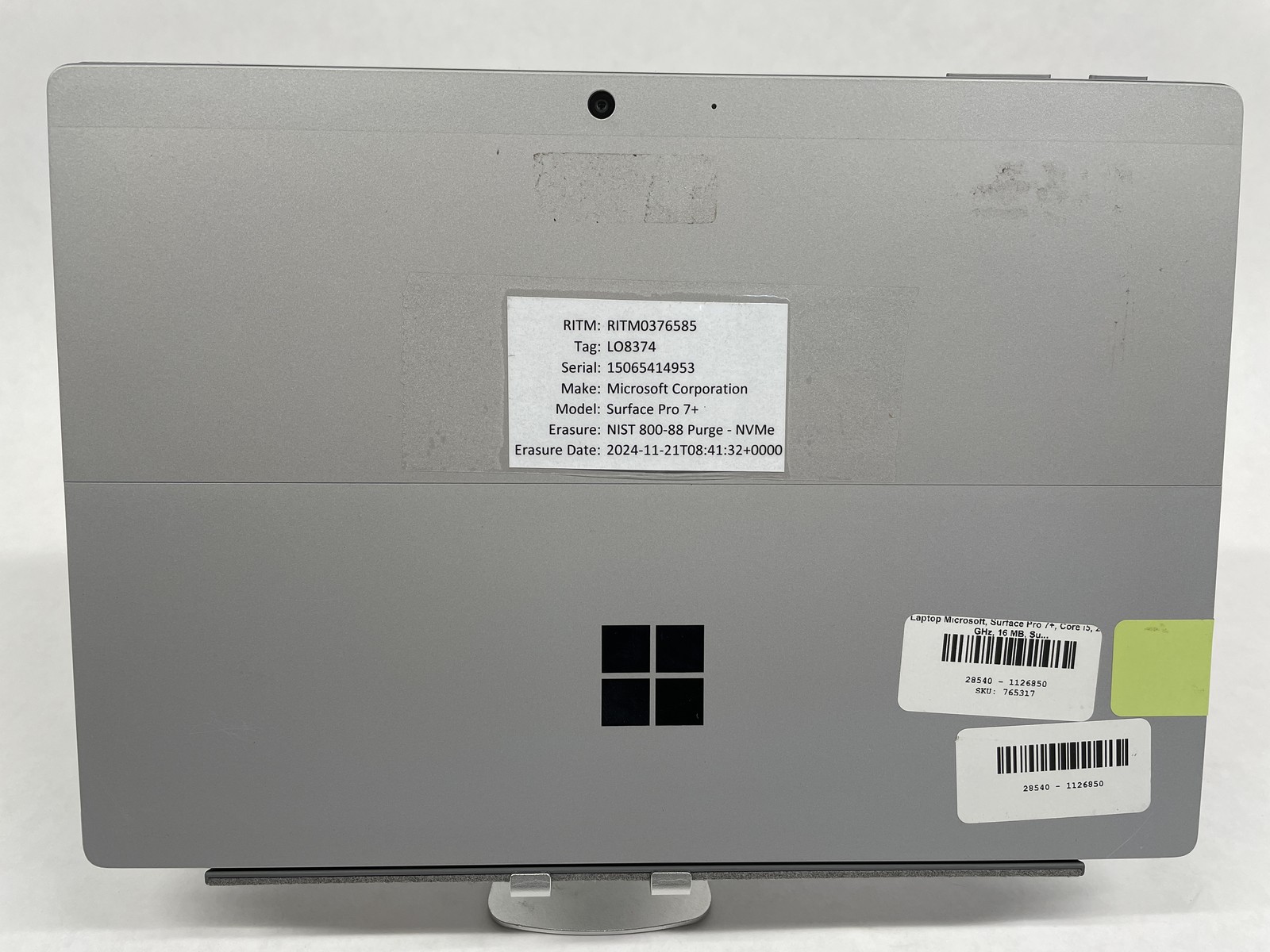 Microsoft Surface Pro 7+ i5-1135G7 16GB 256GB 88% Battery Platinum w/ Keyboard