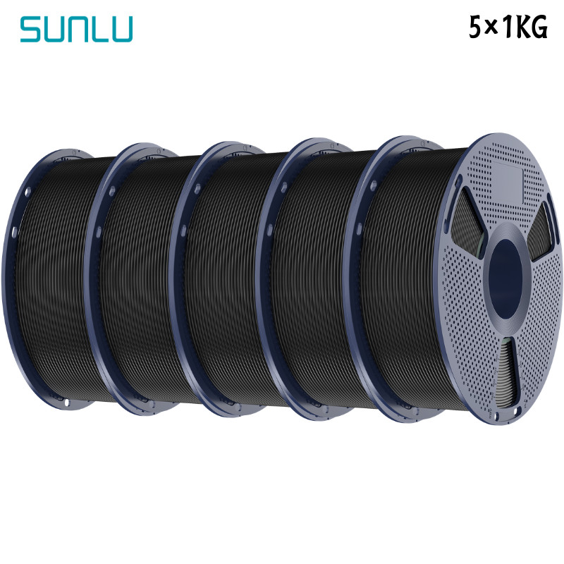 5×1KG SUNLU 1.75mm+/-0.02mm PLA+2.0 Filament Bundle Tougher and Stronger