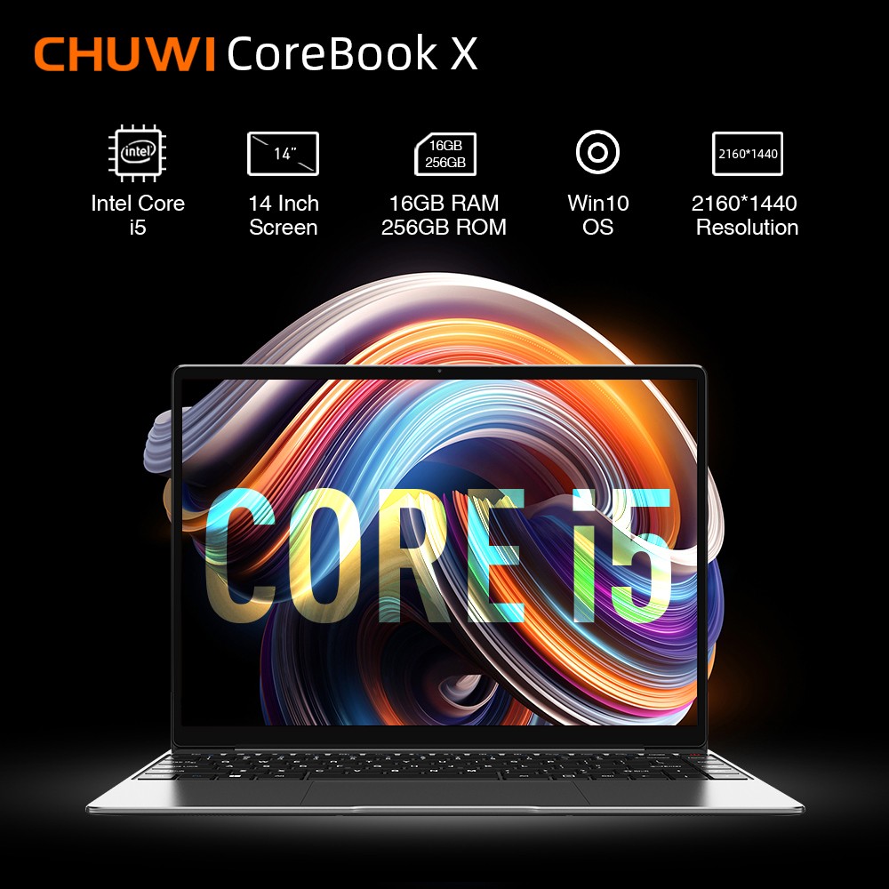 CHUWI CoreBook X Laptop Core i5 Light Gaming Business 16GB RAM 512GB SSD Win 11