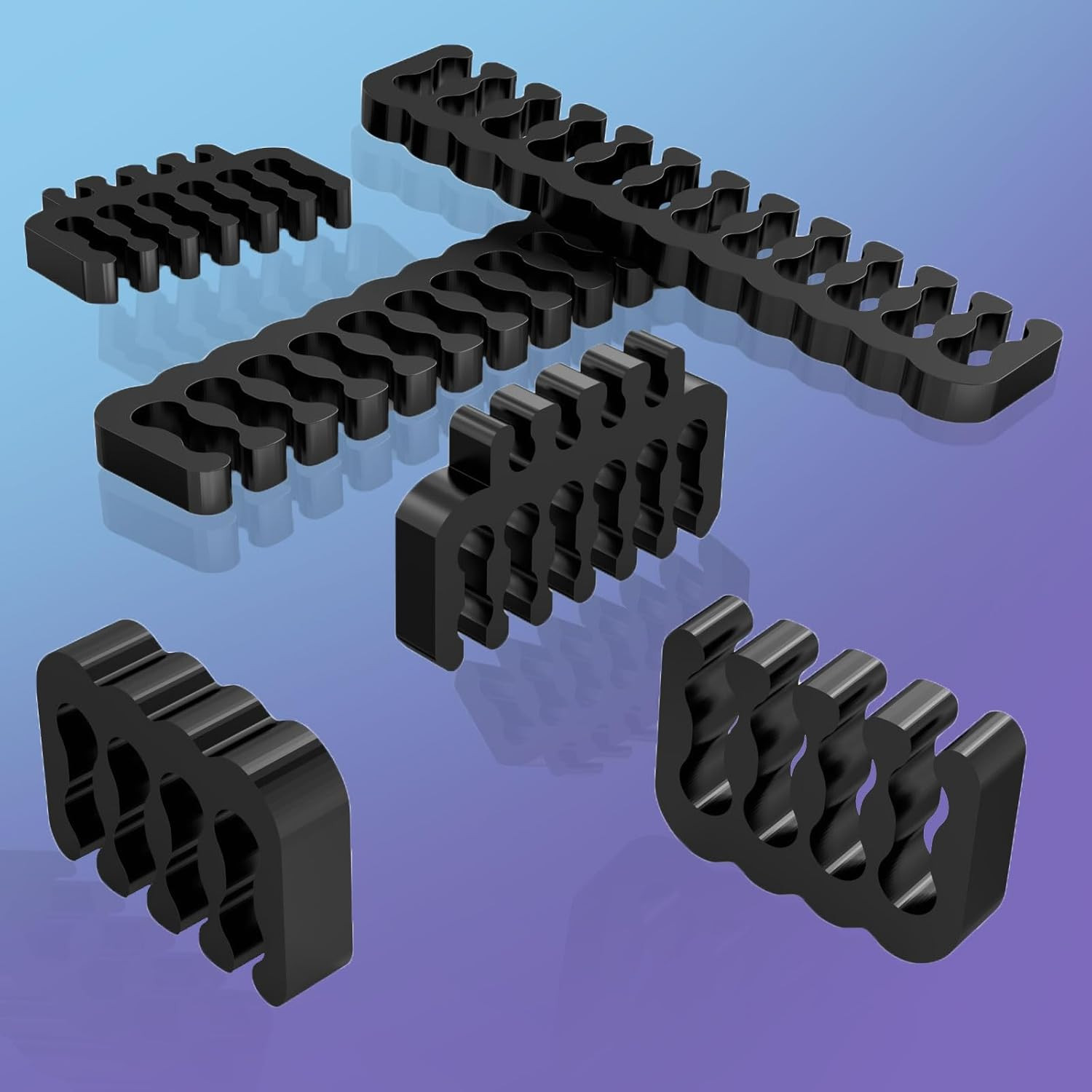 PC Cable Comb PSU Cables Combs kit for Extension Management 24 PCS Set Black
