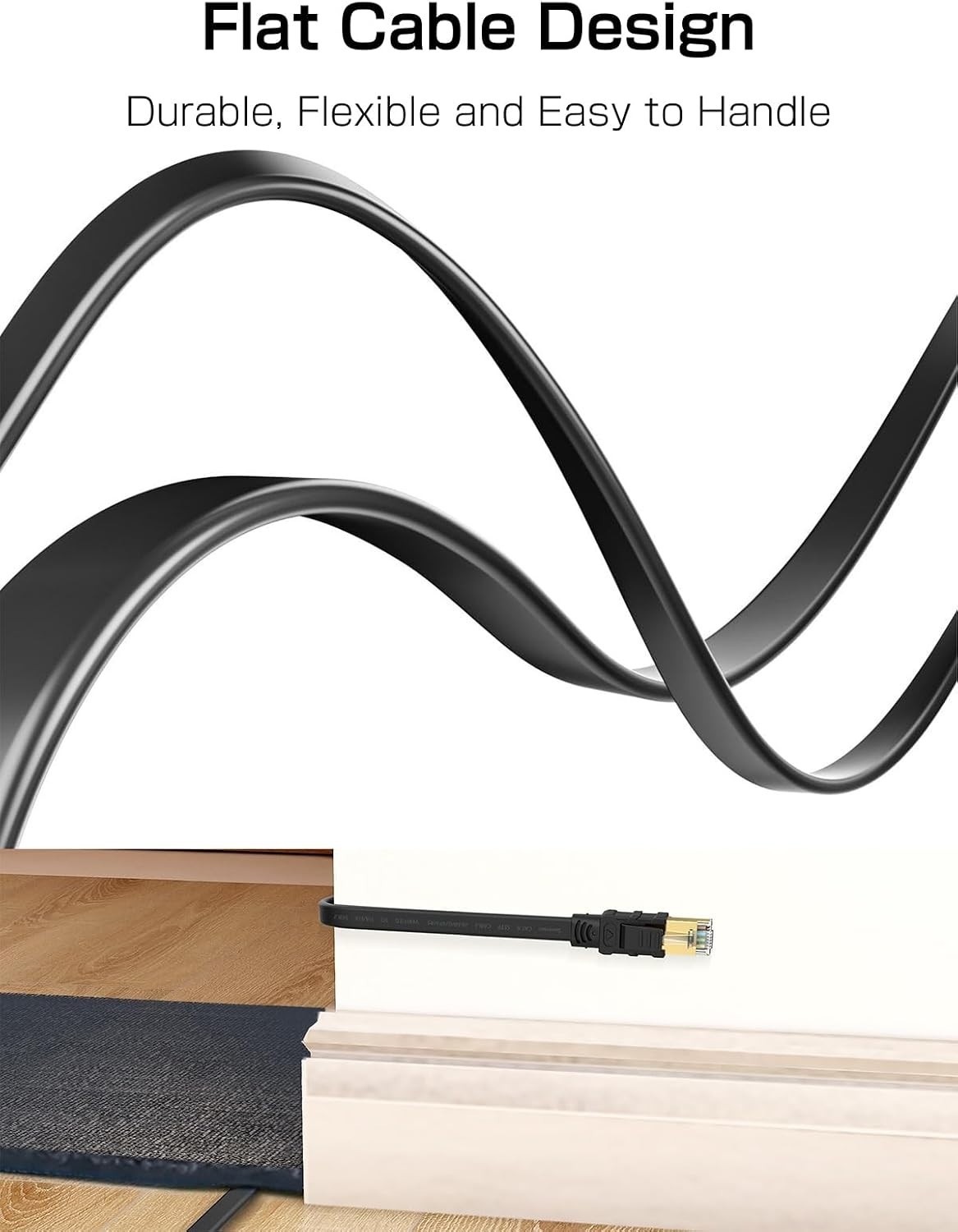 Ultra-Fast Cat 8 Ethernet Cable 100FT, 2000MHz Shielded for Gaming & Streaming