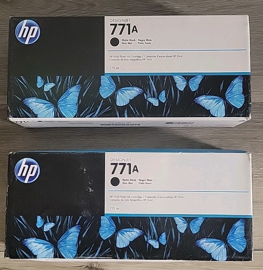 HP 771A 775-ml Matte Black DesignJet Ink Cartridge, B6Y15A