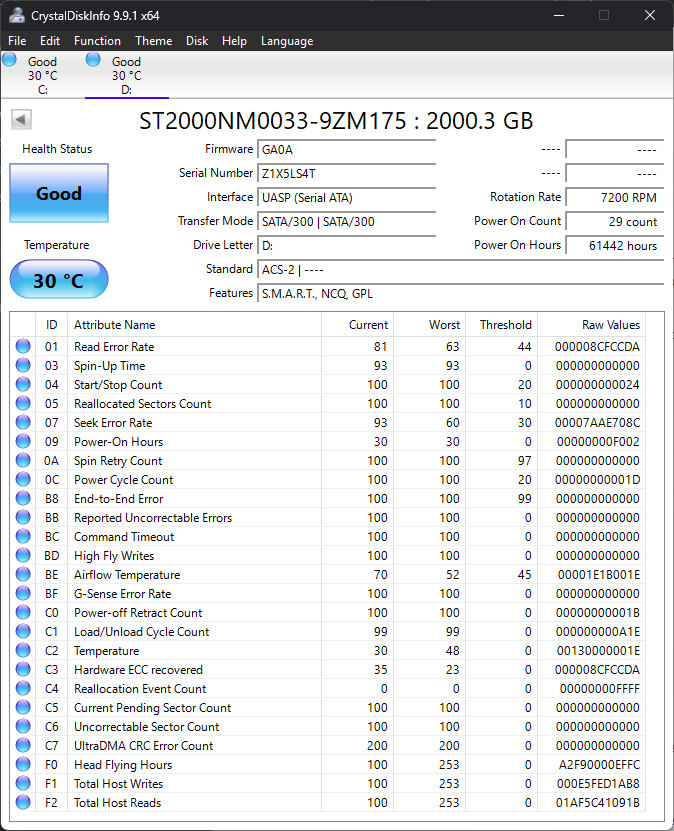 Pair Enterprise Seagate Constellation ES.3 2TB 7200RPM SATA w/ SMART Data