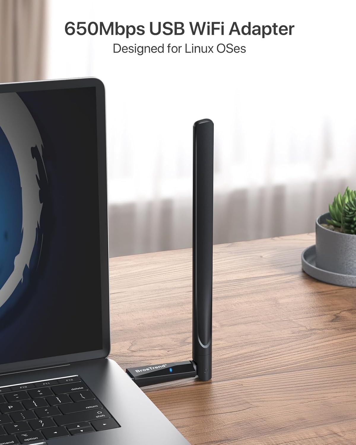 BrosTrend 650Mbps Linux Compatible WiFi 3.1-inch, 0.8-inch, 7.8-inch, Black