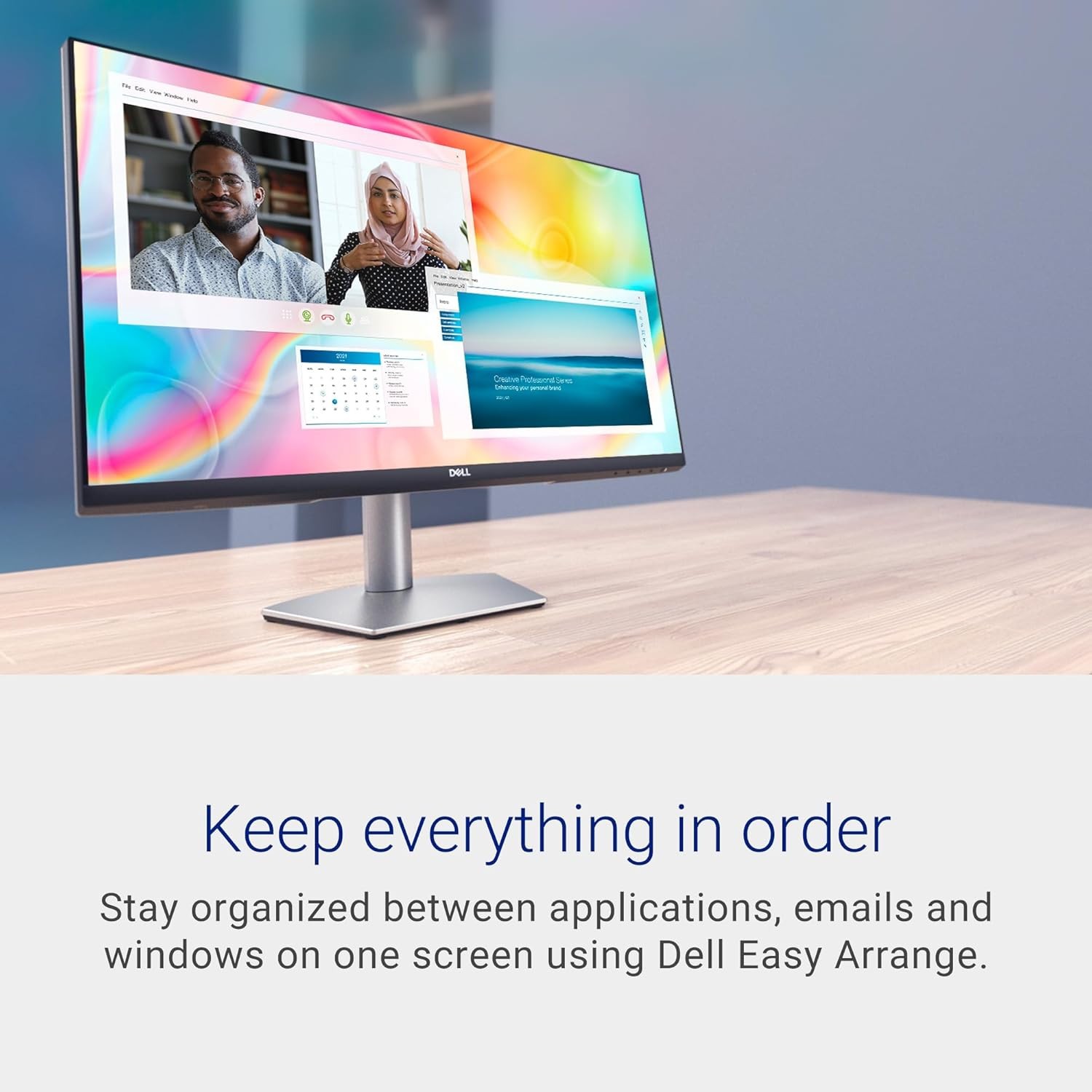 Dell S2722DC Monitor WQHD 2560×1440 75Hz USB C Built in Speaker Platinum Silver