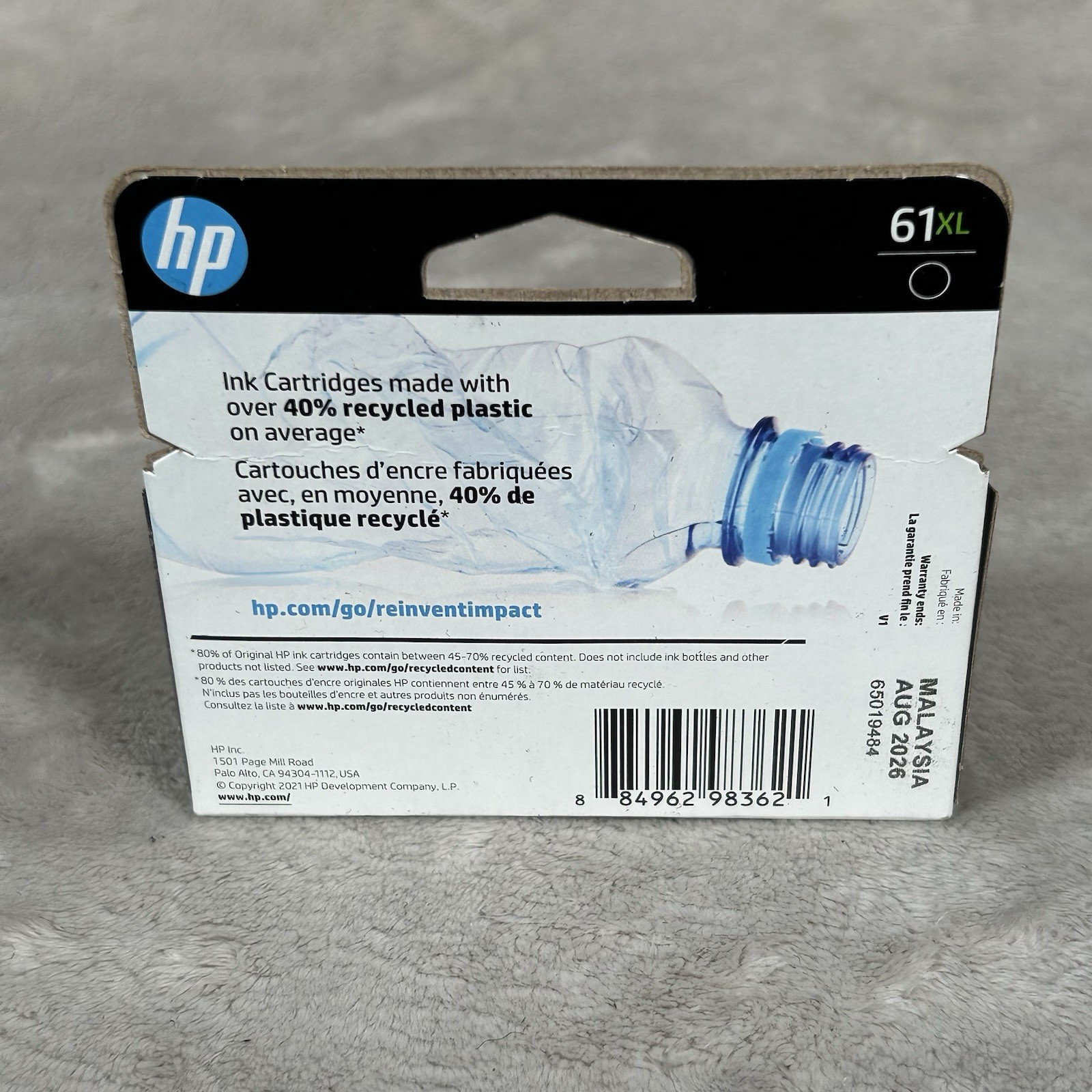 HP 61 XL Black High Yield Ink Cartridge – CH563WN#140 Exp: 8/2026
