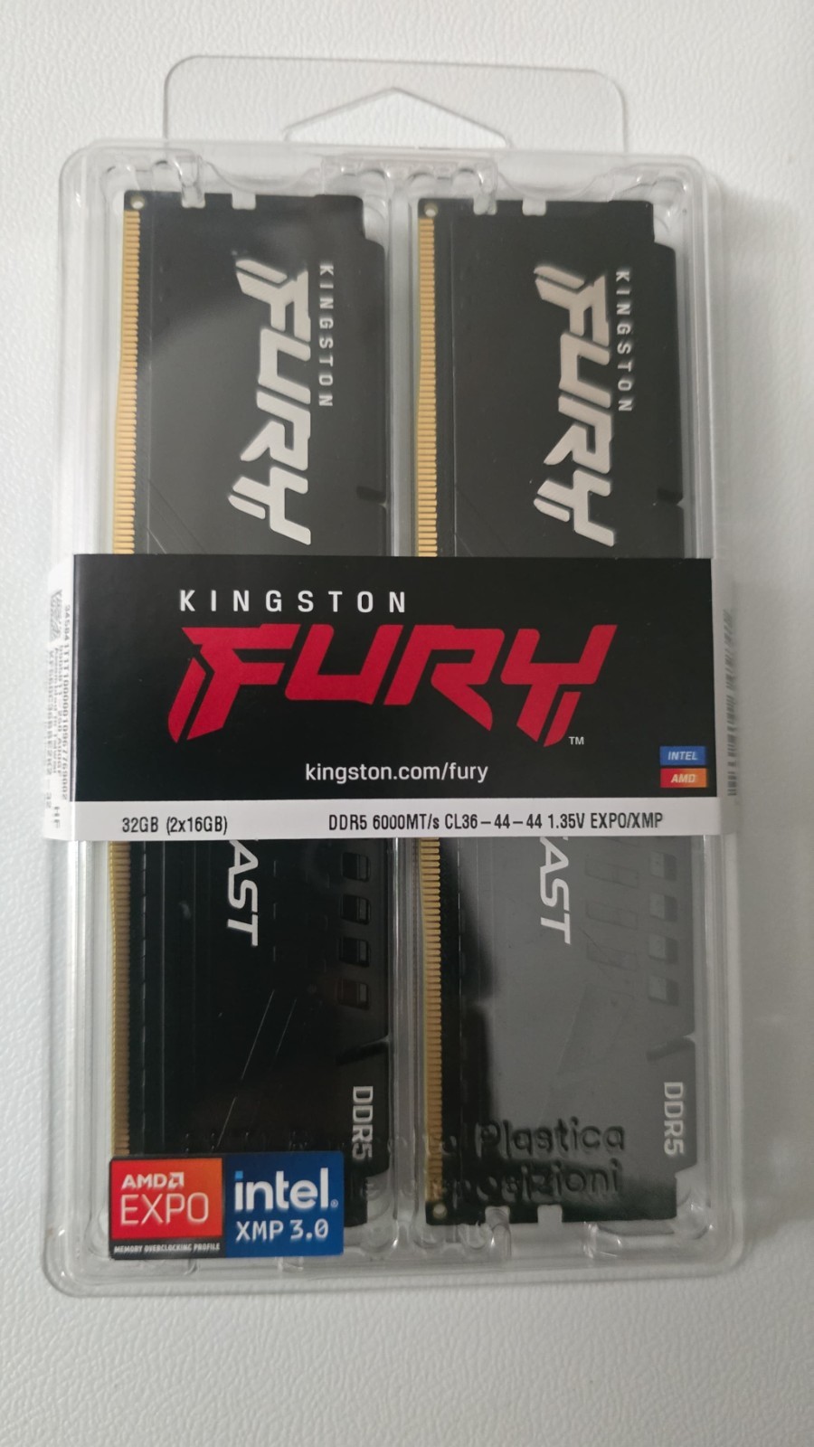 Kingston FURY Beast 32GB (2x16GB) DDR5 6000MT/s CL36 KF560C36BBEK2-32 EXPO/XMP