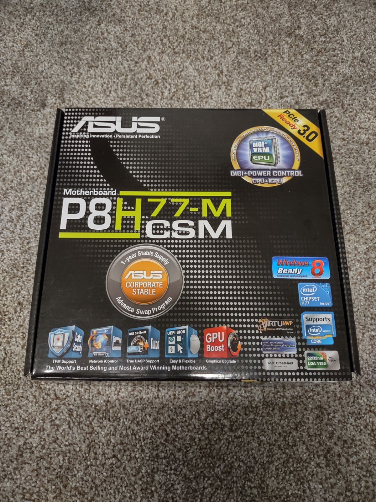 ASUS P8H77-M/CSM Intel H77 LGA 1155 Micro ATX Motherboard HDMI DVI VGA USB 3.0