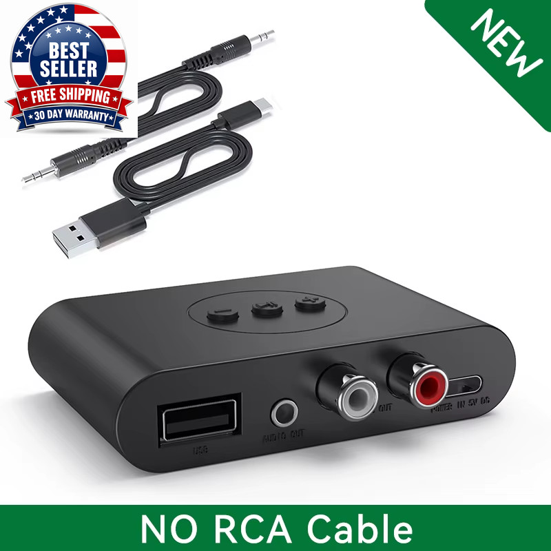 Bluetooth 5.2 Audio Receiver NFC U Disk RCA 3.5Mm AUX USB Stereo Music Wireless