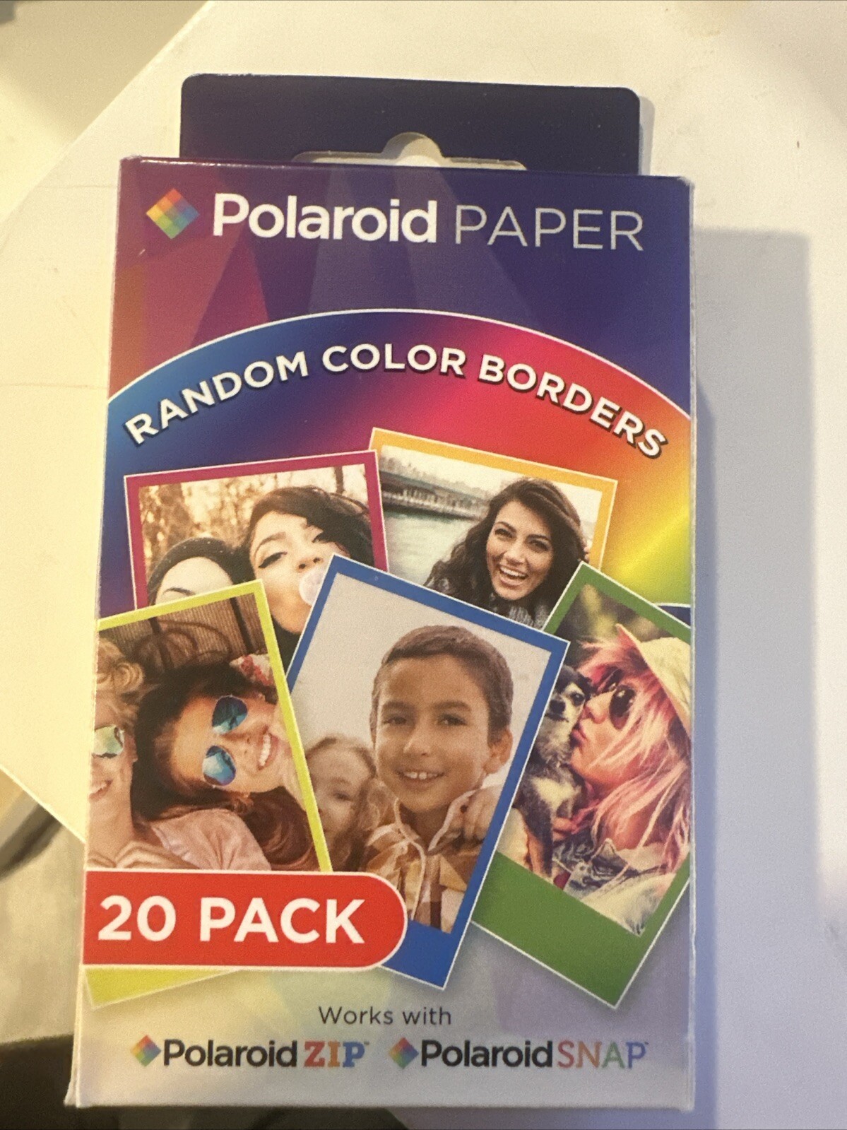 Polaroid Paper Random Color Borders 20pack Zip Snap