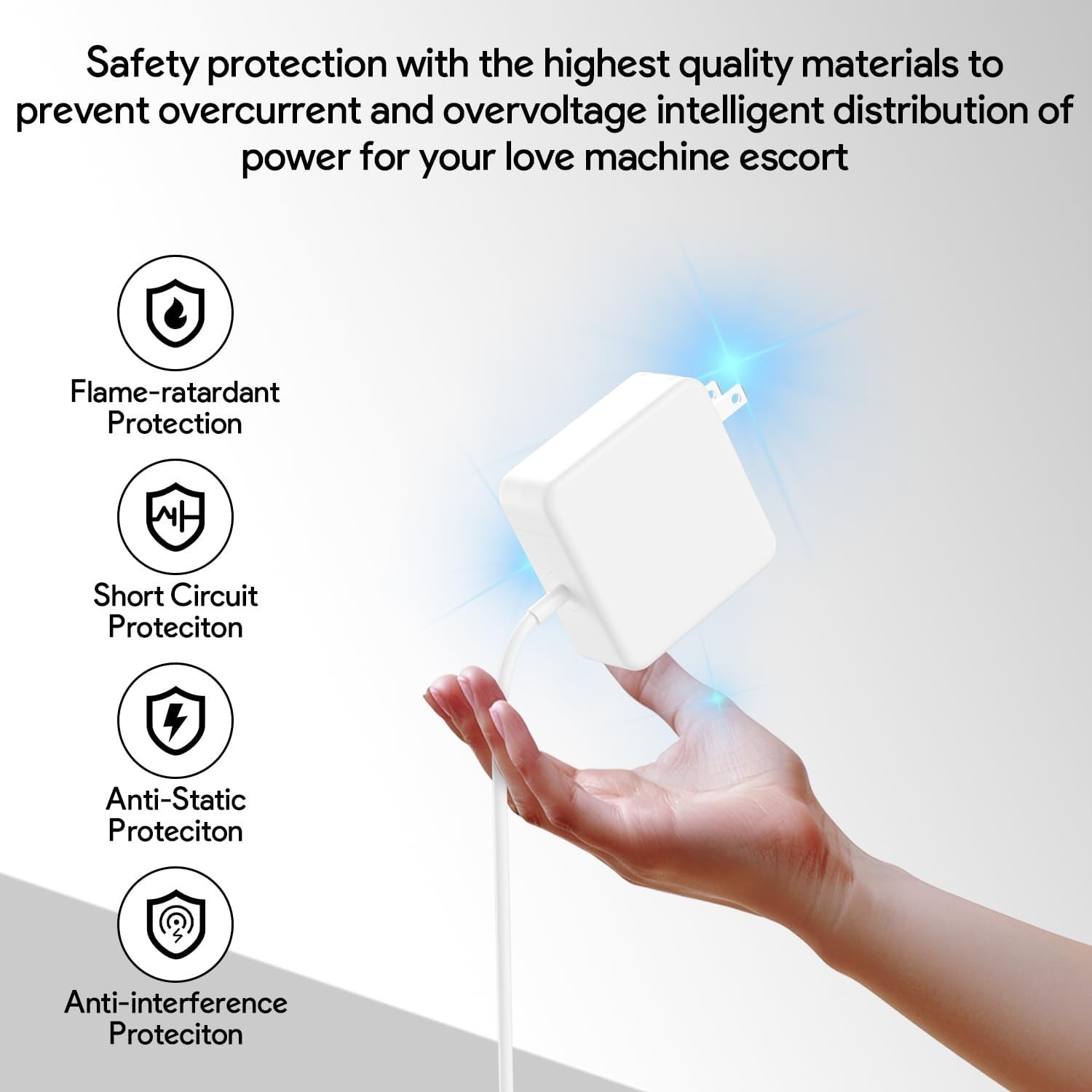 Compact & Portable 60W Magnetic Charger for MacBook Pro/Air with Safety Features