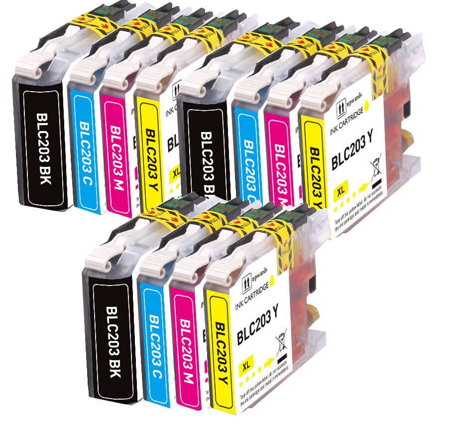 12P XL Printer Ink Set +Chip fits Brother LC203 MFC J680DW J460DW J5320DW J480DW