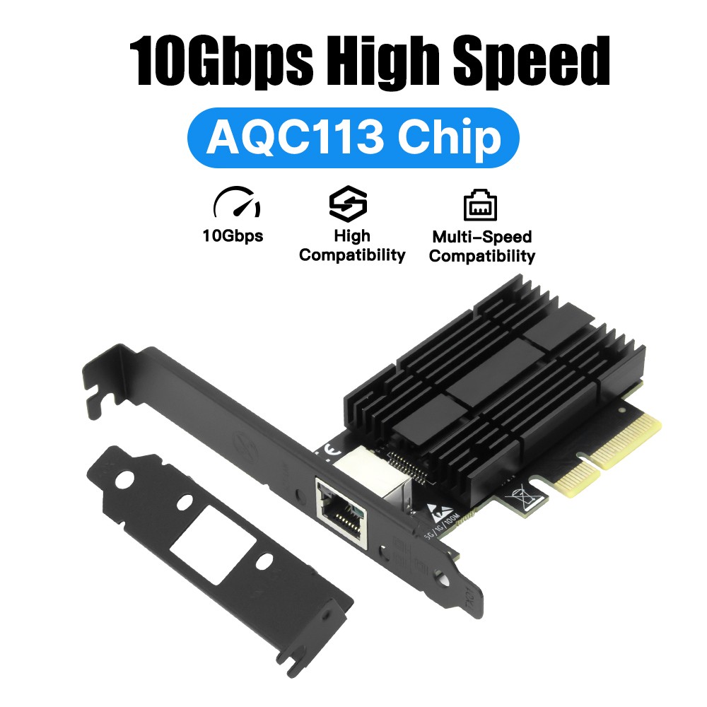 10Gbps PCIe x4 AQC113 Network Card RJ45 10 Gigabit High Speed Desktop Adapter