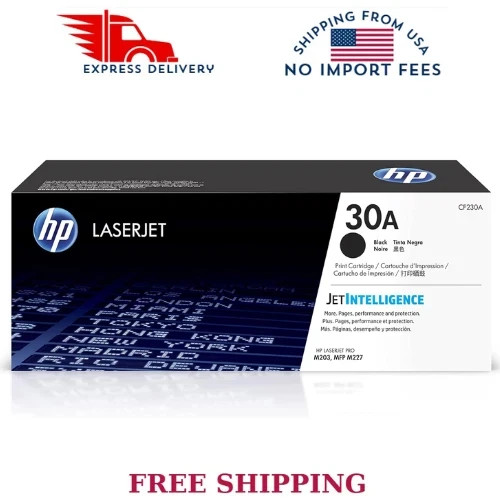 HP 30A Black Original LaserJet Toner Cartridge, CF230A