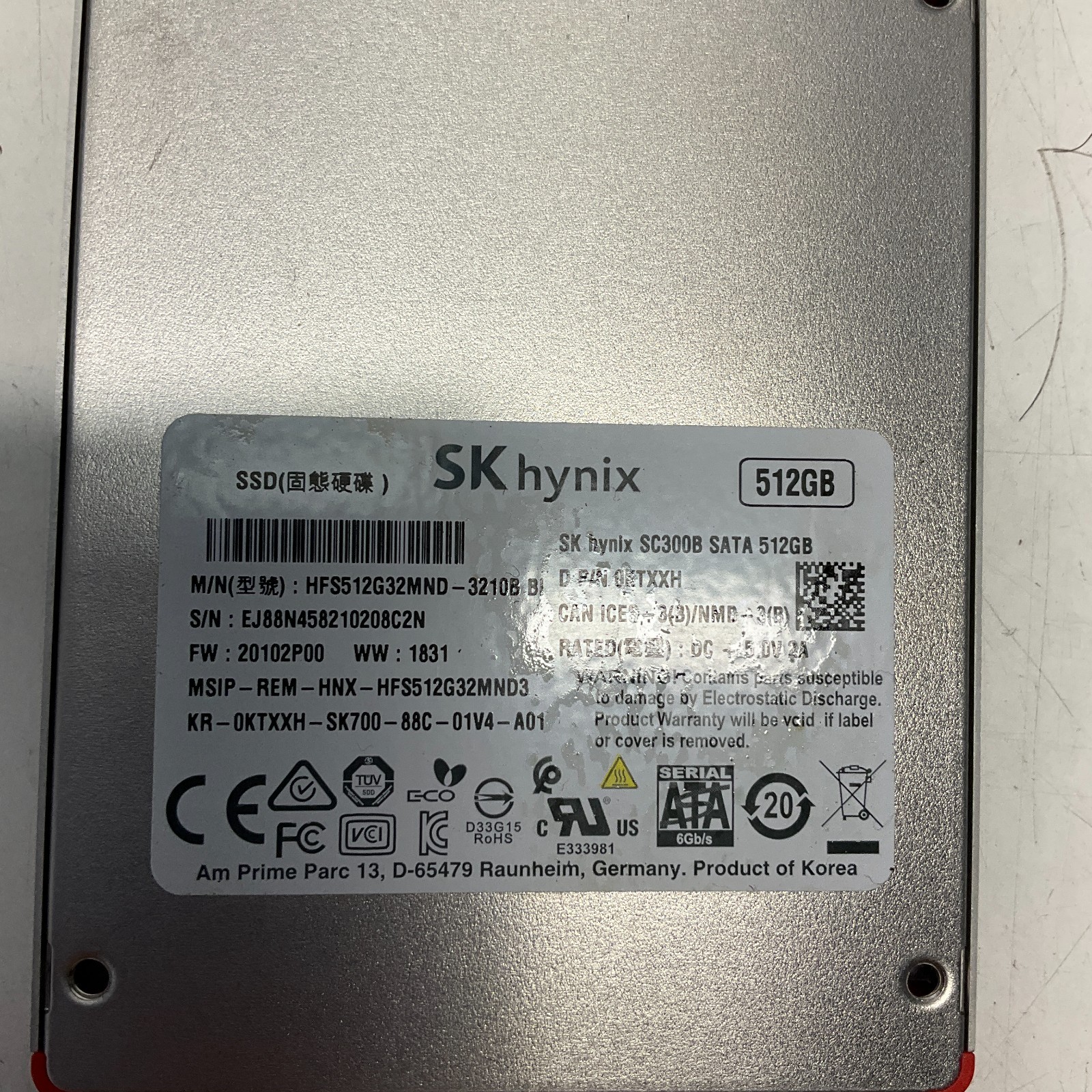 SK Hynix SC300 HFS512G32MND 512 GB SATA III 2.5 in Solid State Drive