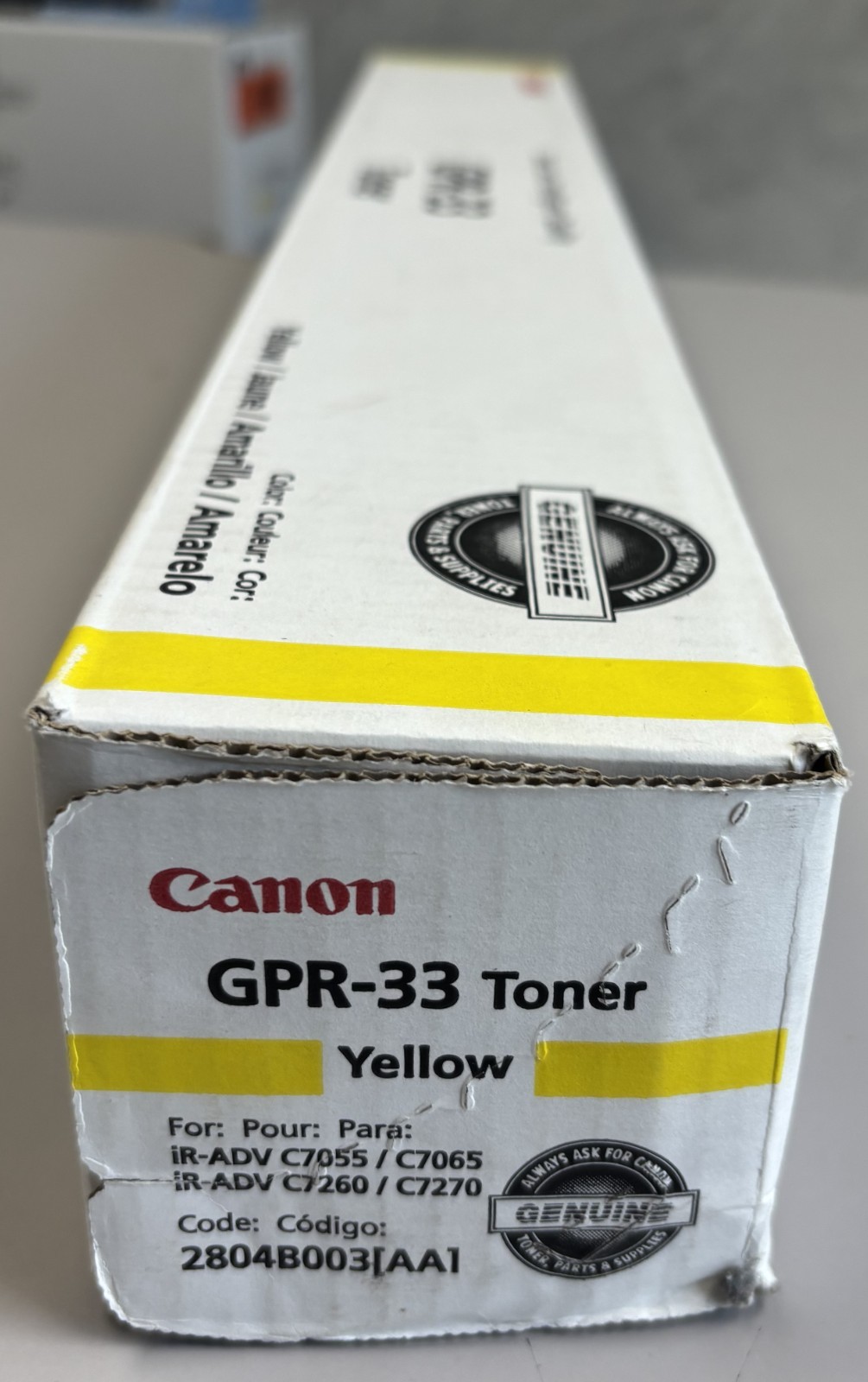Canon Genuine GPR-33 Yellow Toner 2804B003 OEM Original ADV C7055 C7260 C7270