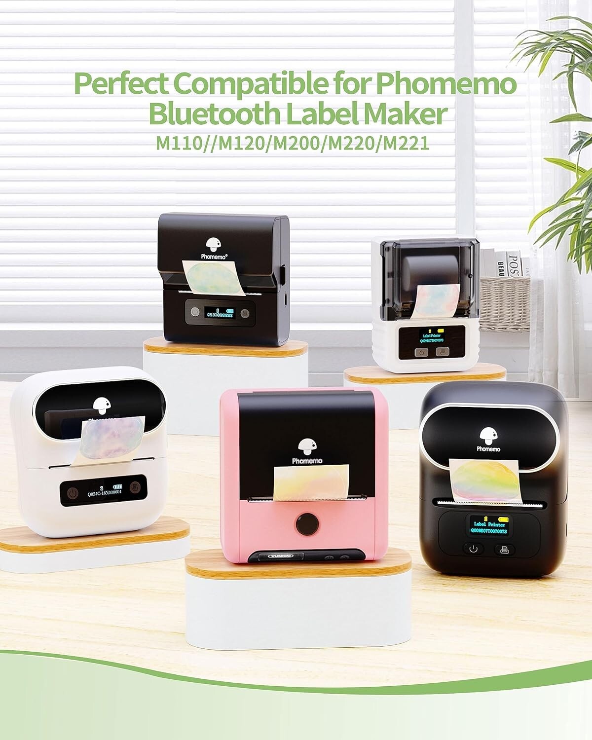 3Rolls 50*30mm Self-Adhesive Thermal Printer Label Paper for Phomemo M200/M220