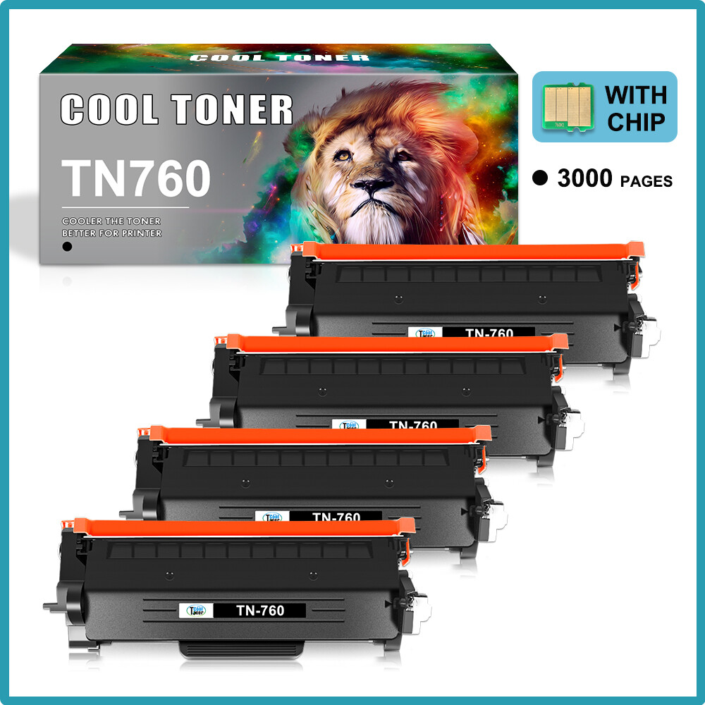 4PK TN760 Toner Cartridge for Brother TN730 MFC-L2710DW MFC-L2750DW DCP-L2550DW