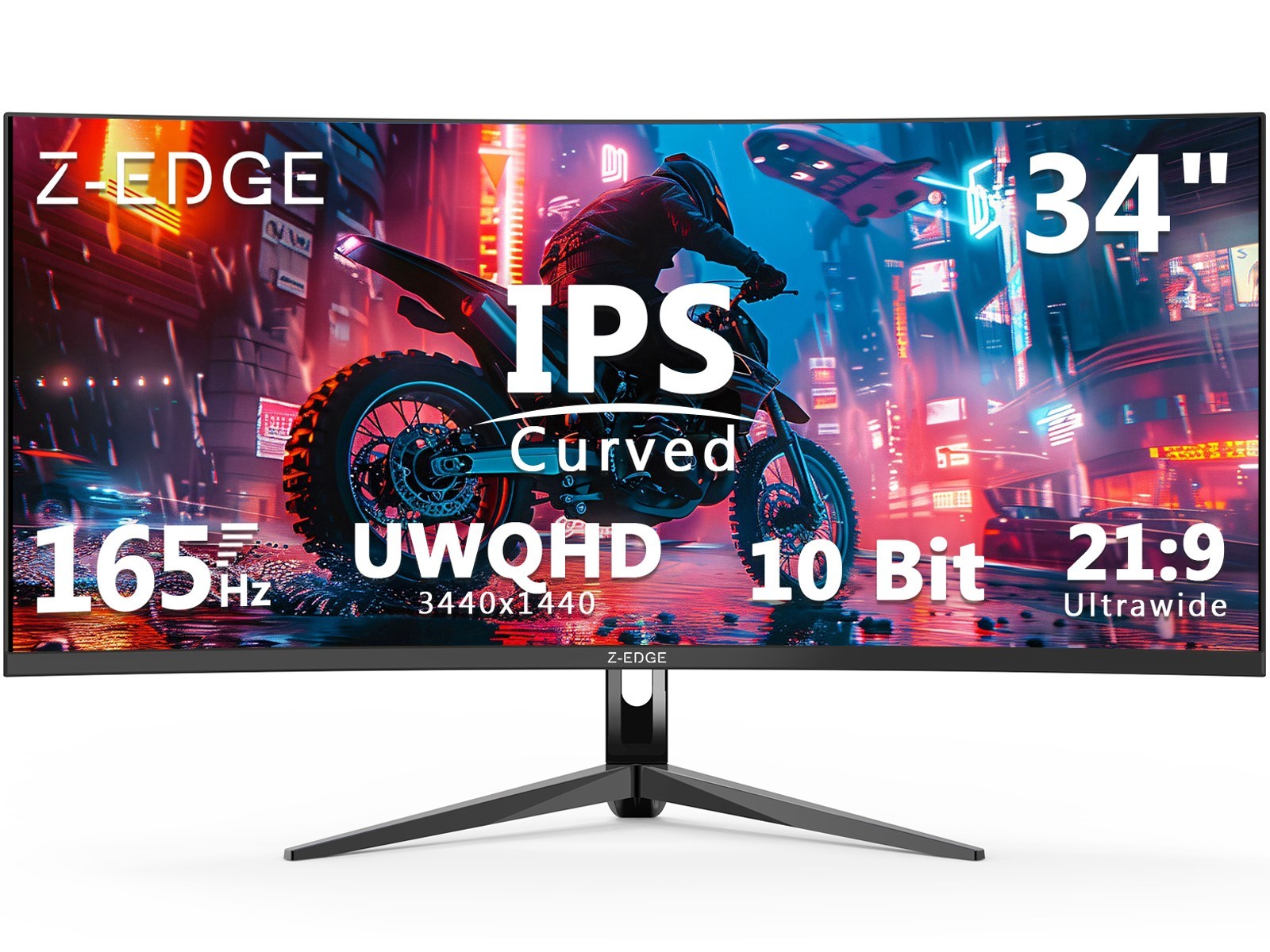 UG34I 34″ Ultra Wide 21:9 WQHD 3440×1440 165Hz 1ms IPS Curved Gaming Monitor