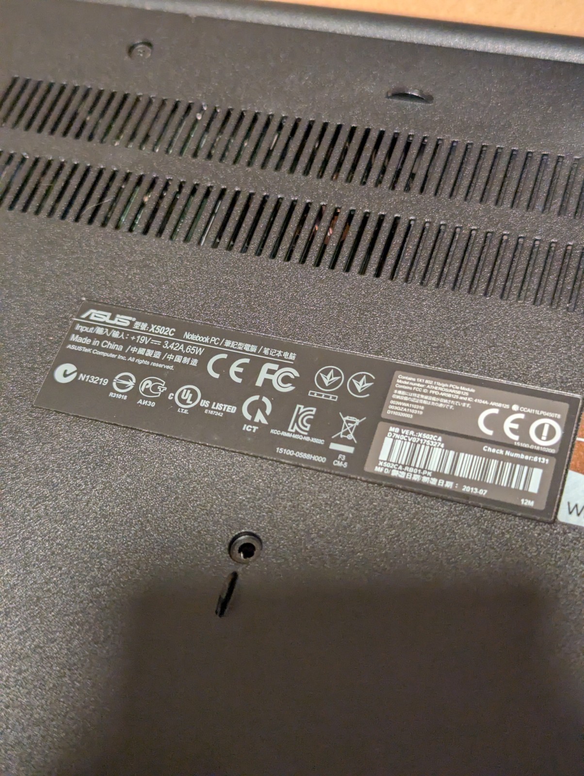 ASUS X502CA-RB01-PK “Hot Pink” – Battery bad – sold As-is, read description