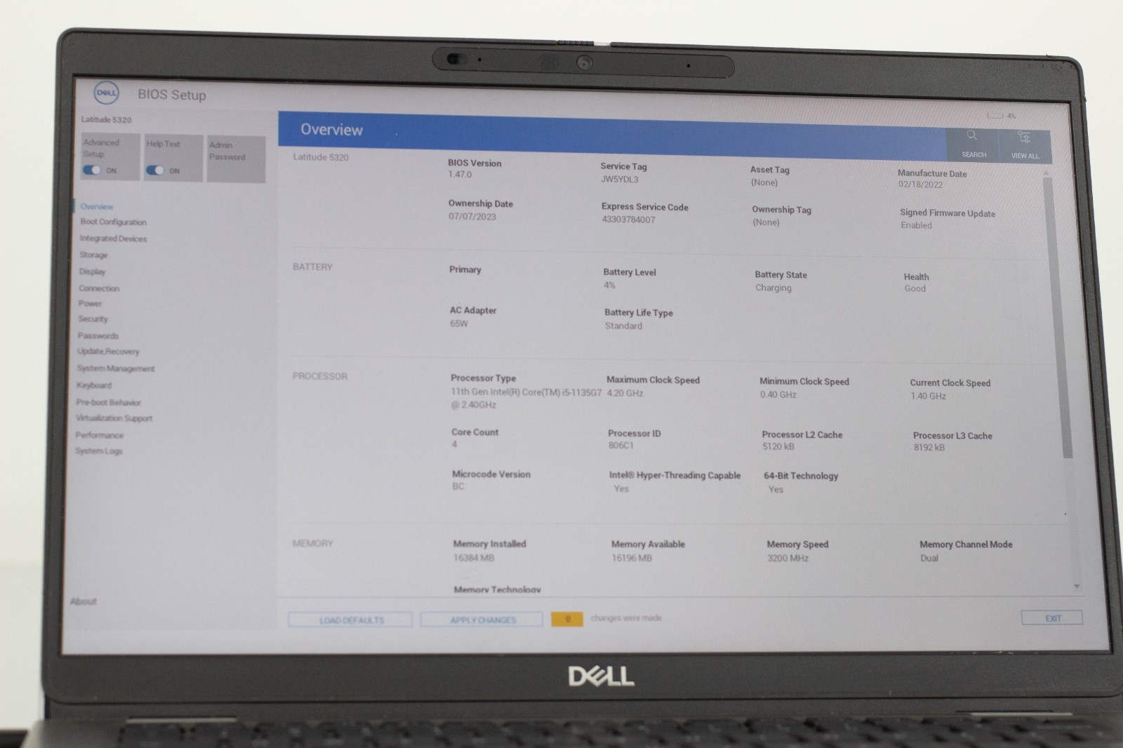 Dell Latitude 5320 Touch Intel i5-1135G7 16GB RAM 256GB NVMe Win11 2-in-1 laptop