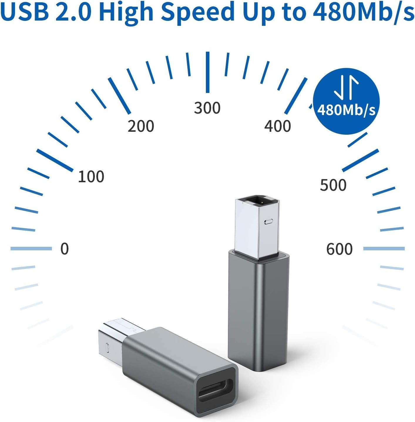 USB C Female to Printer Male Adapter (2-Pack), USB Type C to USB B Convert Conne