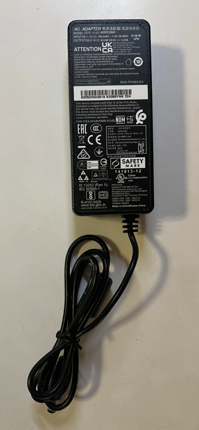 MSI Original Power Cord for Gaming Monitor or Monitor – ADPC2065