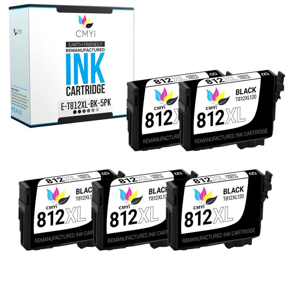 812XL CMYi Black Color Ink Cartridges for Epson 812 XL Workforce EC-C7000 Pro