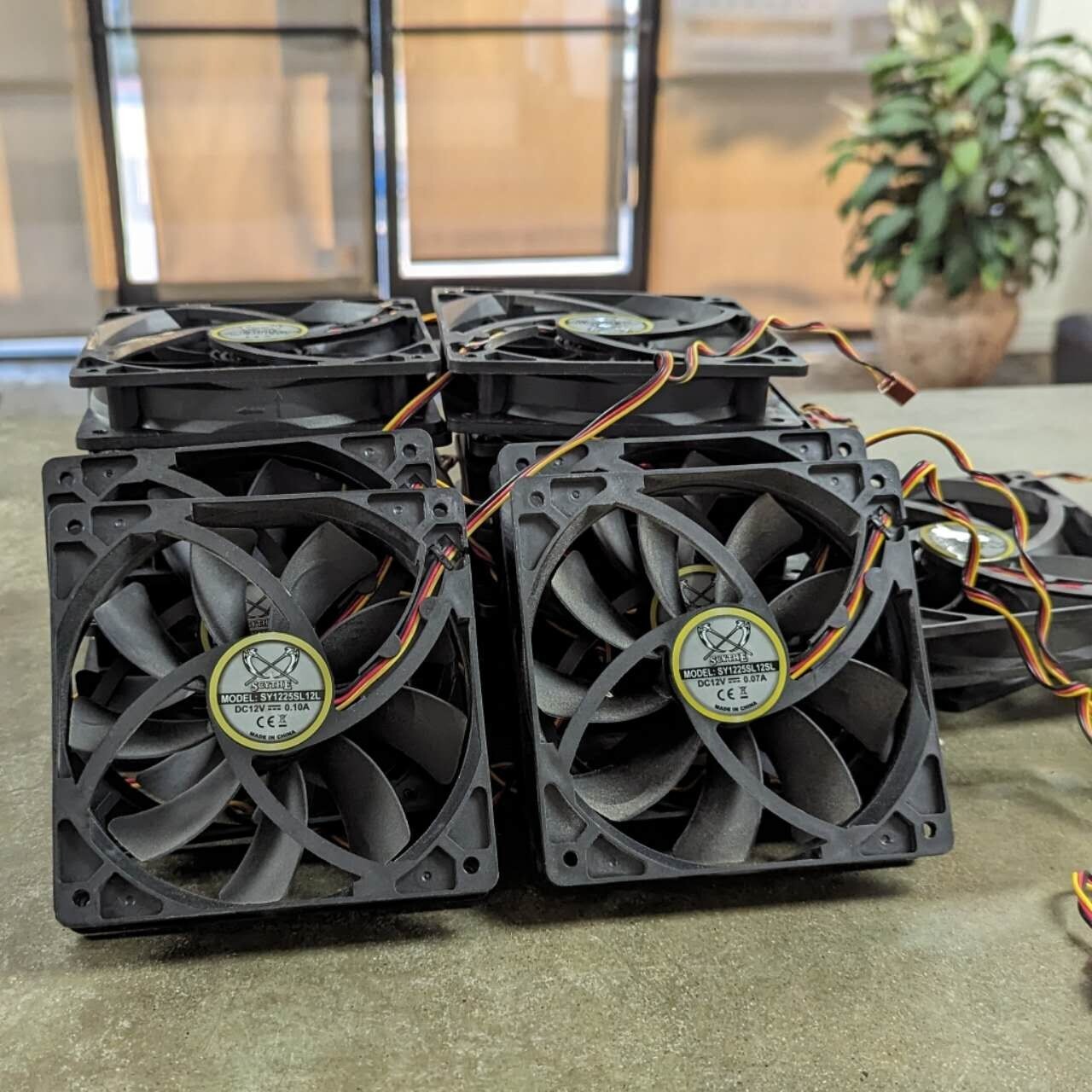 4 PACK Scythe 120mm 3 pin Computer case fans PC Gaming DC 12V 0.10A slip stream