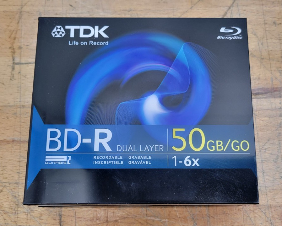 TDK Blu-Ray BD-R Discs 5 Pack – 1-6x 50GB Dual Layer Discs – Open Box