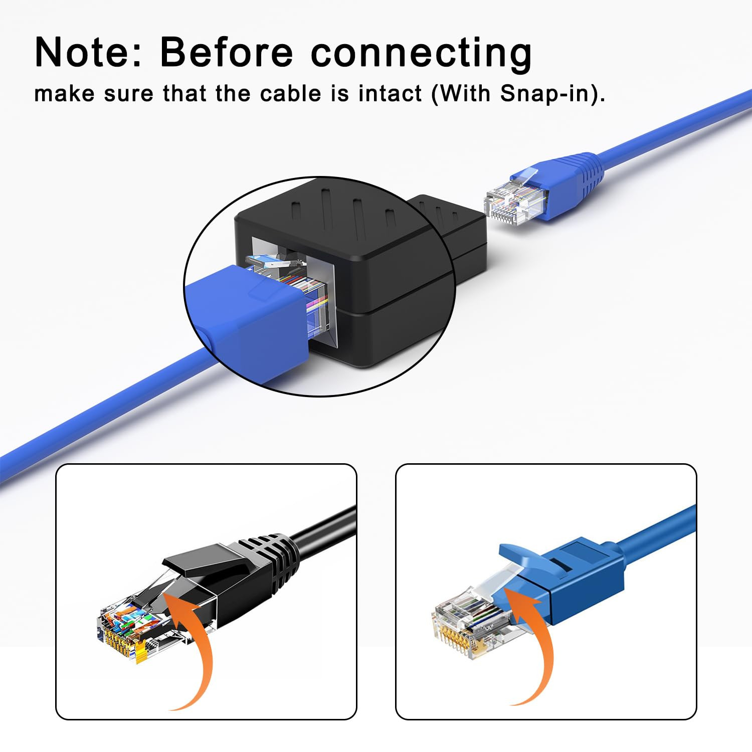 1-5PACK RJ45 Inline Coupler Cat6/Cat5e Ethernet Network Cable Extender Connector