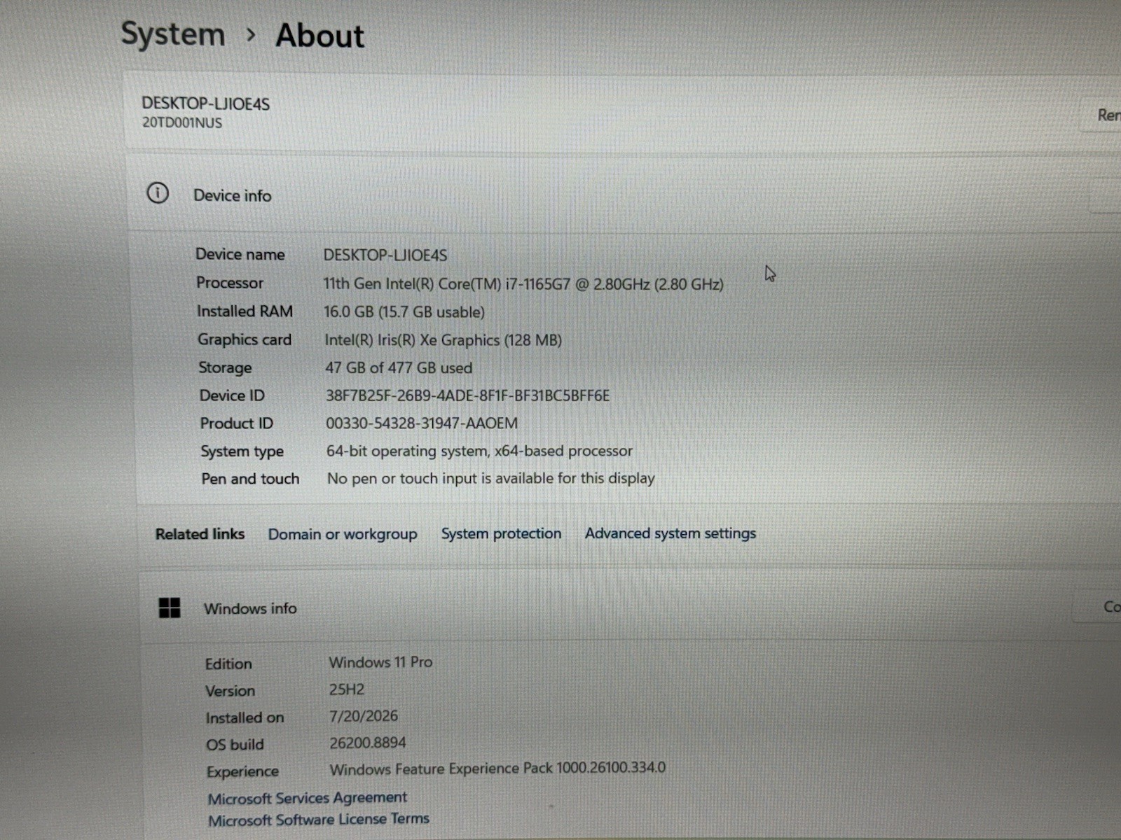 Lenovo ThinkPad E15 Gen 2 15.6″ Intel Core i7-1165G7 @ 2.8GHz 16GB RAM 512GB SSD