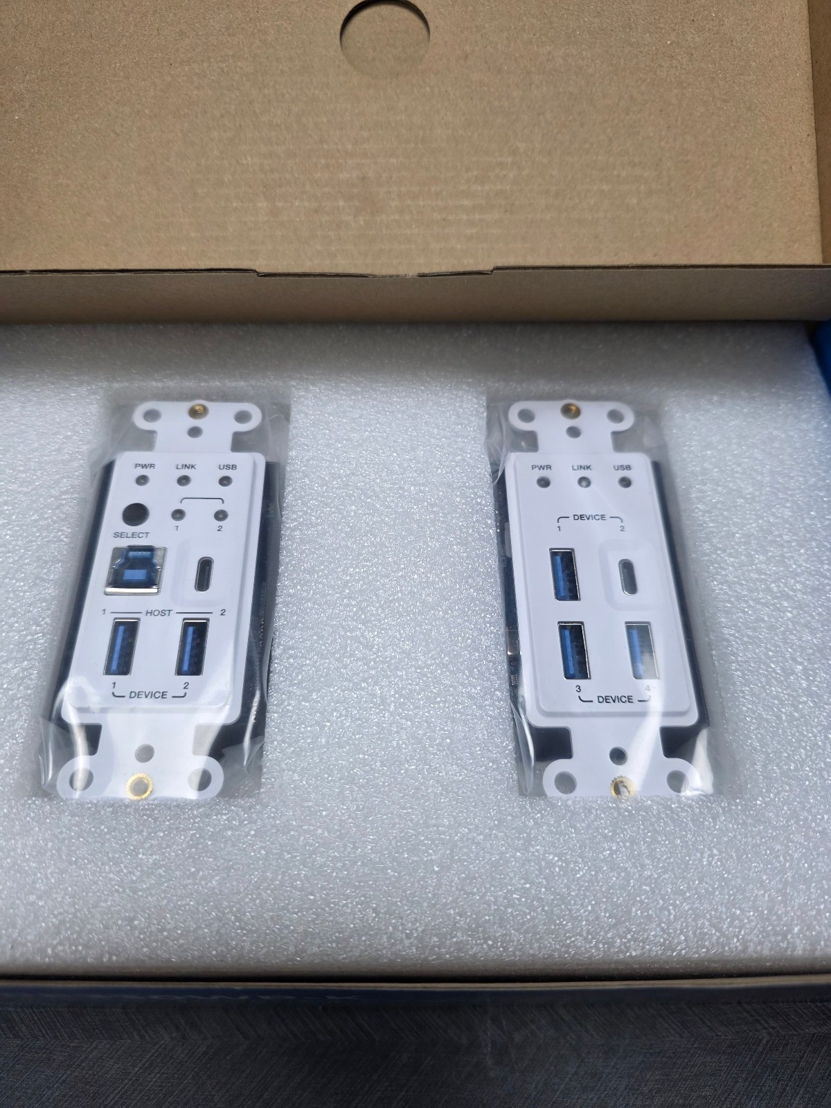 OREI USB 3.2 Wall Plate Over Ethernet Cat6 Extender 330ft Range USB3-WPE330WP-K