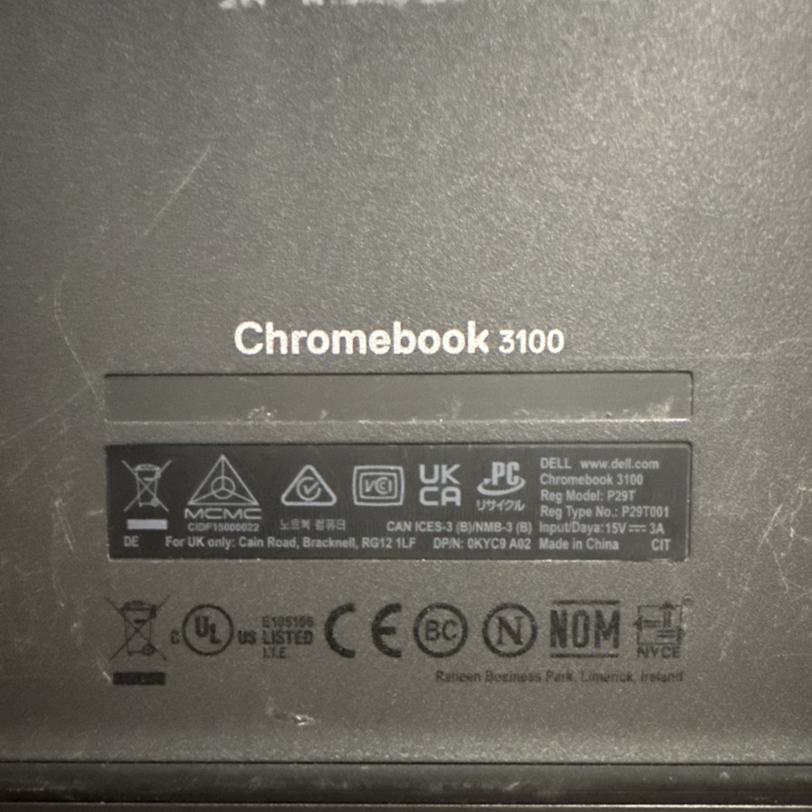 Dell Chromebook 3100 Laptop Chrome OS 11.6in Intel Celeron Webcam Wi-Fi Trackpad