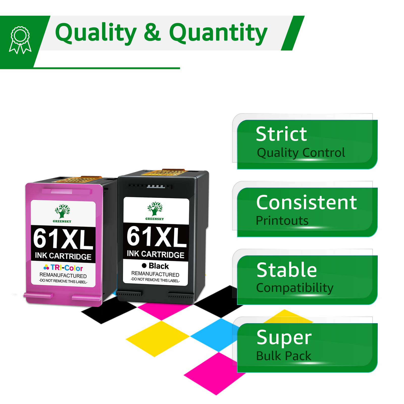 4 PK for HP 61 XL Ink Cartridge Combo CH563WN CH564WN Black & Color 61XL