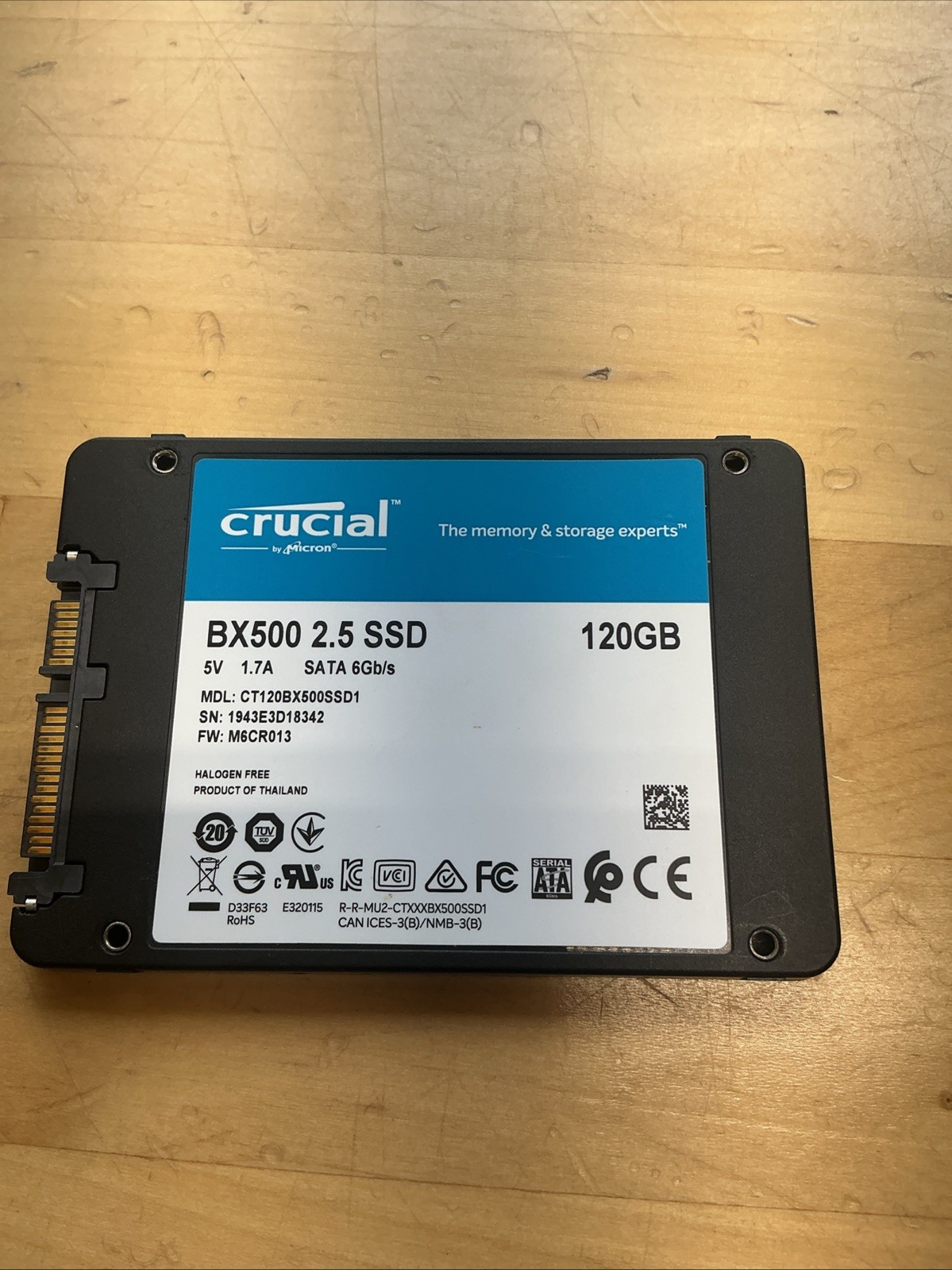 CRUCIAL 120GB 2.5″ SATA SSD CT120BX500SSD1 BX500