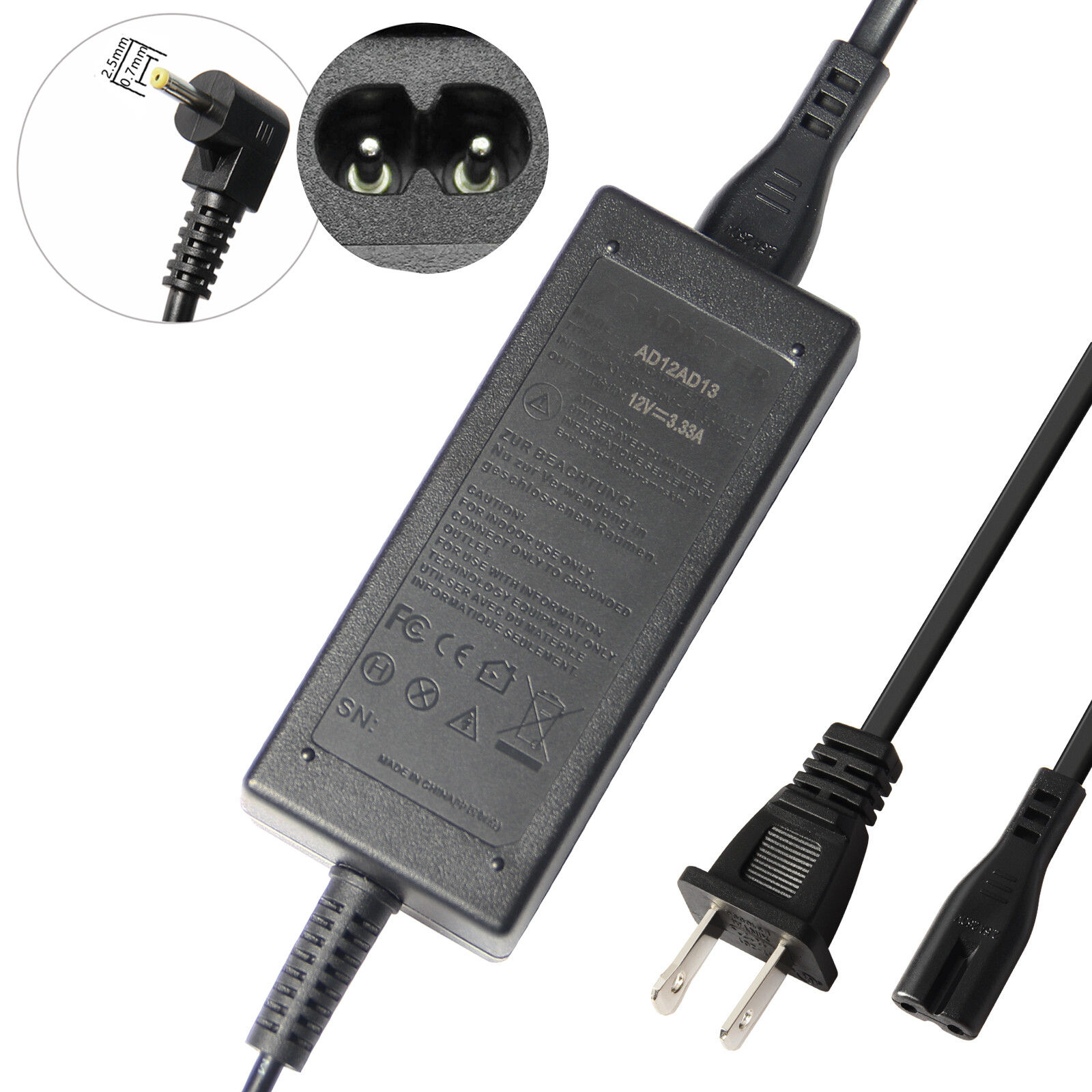FOR SAMSUNG XE700T1C XE303C12 AC ADAPTER CHARGER 40W POWER SUPPLY 2.5*0.7mm 40W