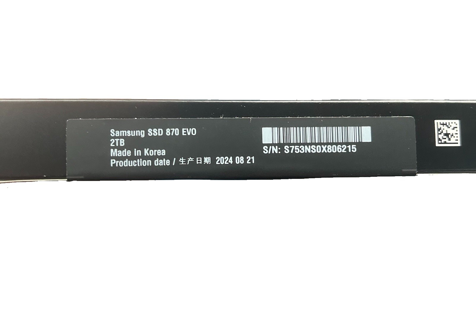 Samsung 870 EVO 2TB SATA 2.5in Internal SSD Black 560MB/s Read 530MB/s