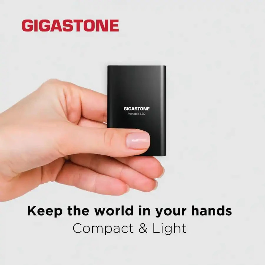 NEW✅ GIGASTONE 1TB Compact Portable SSD 🔧Metal Design ⭐USB-C and USB-A🔥500MB/s