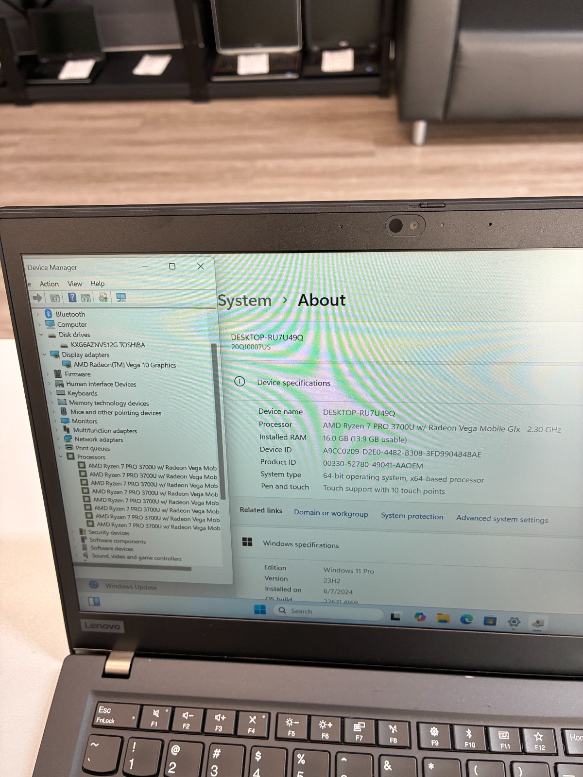 Lenovo ThinkPad T495s: Touch 14″ / Ryzen 7 3700U / RAM 16Gb / SSD 512Gb / Win 11