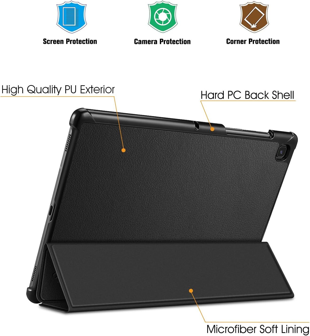 Case for Samsung Galaxy Tab S5e 10.5 Inch (2019) Ultra Thin Tri-Fold Shell Cover